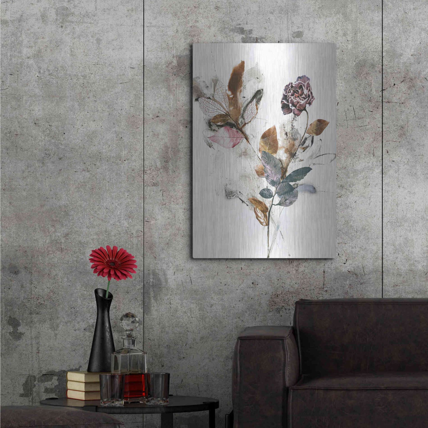 Luxe Metal Art 'Playing Flower 1' by Design Fabrikken, Metal Wall Art,24x36