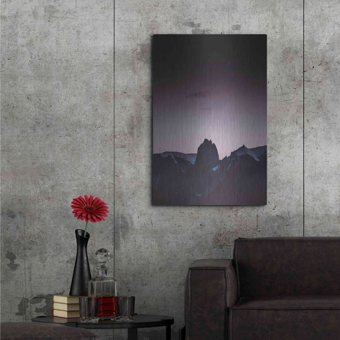 Luxe Metal Art 'Purple Light 1' by Design Fabrikken, Metal Wall Art,24x36