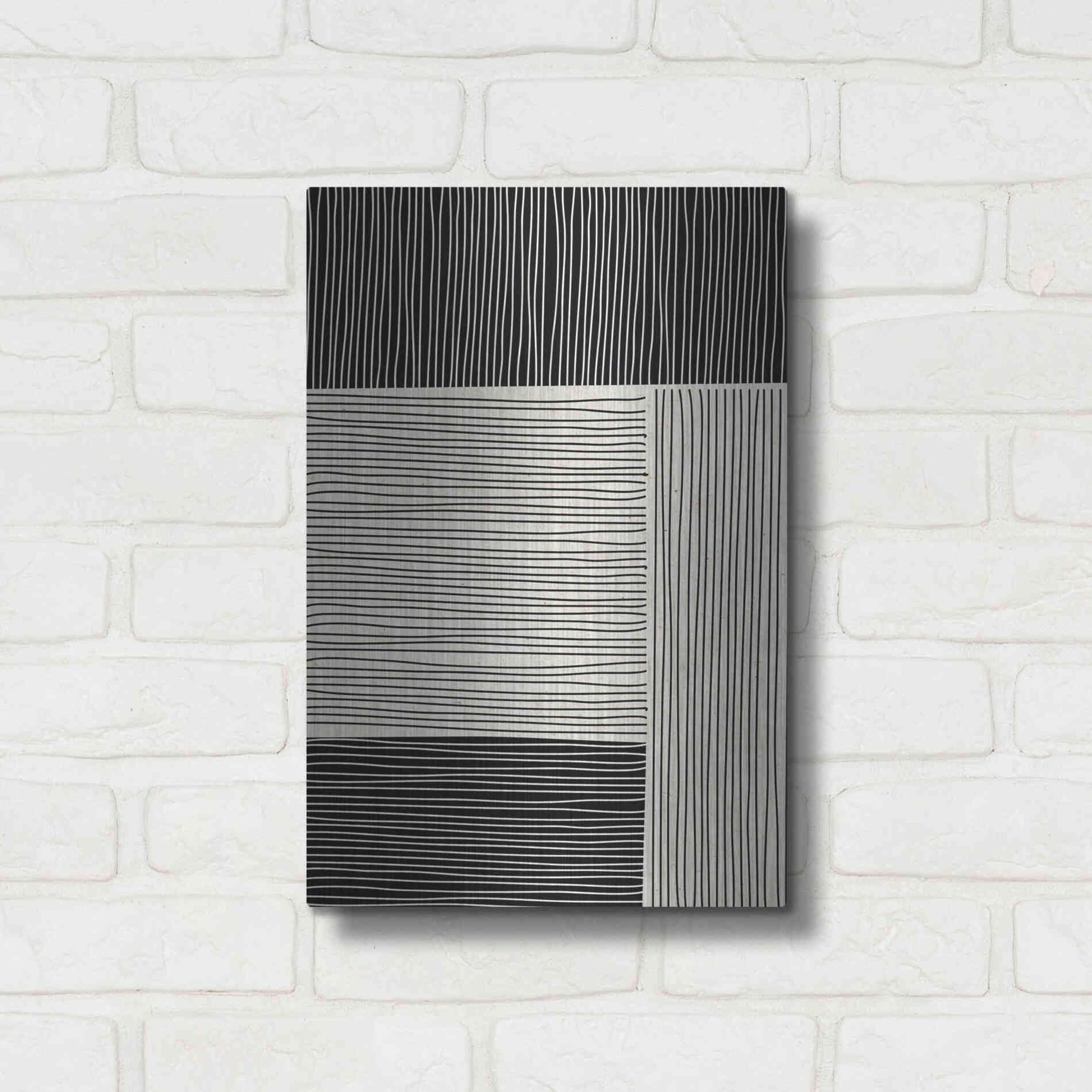 Luxe Metal Art 'Ribbing 1' by Design Fabrikken, Metal Wall Art,12x16