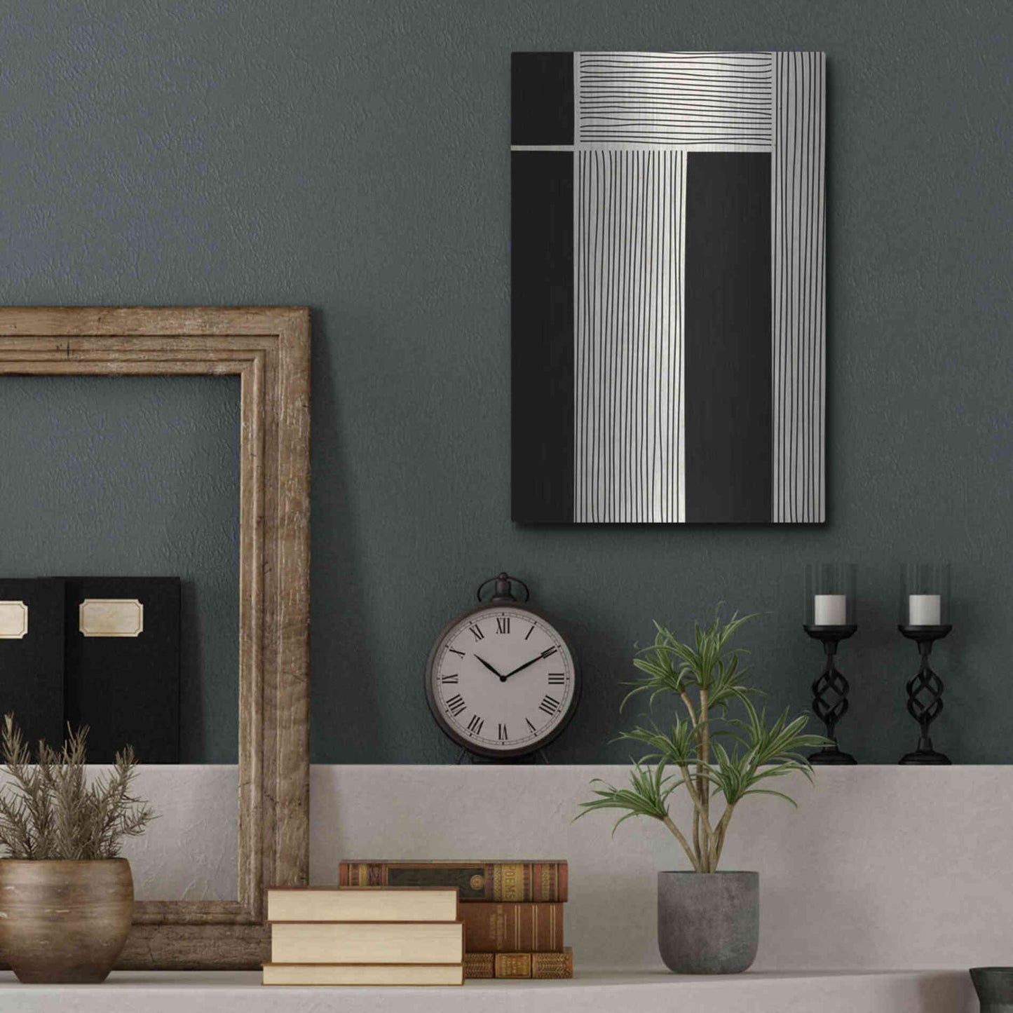 Luxe Metal Art 'Ribbing 2' by Design Fabrikken, Metal Wall Art,12x16