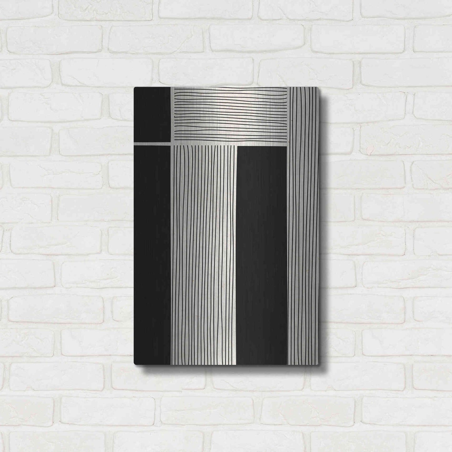 Luxe Metal Art 'Ribbing 2' by Design Fabrikken, Metal Wall Art,16x24