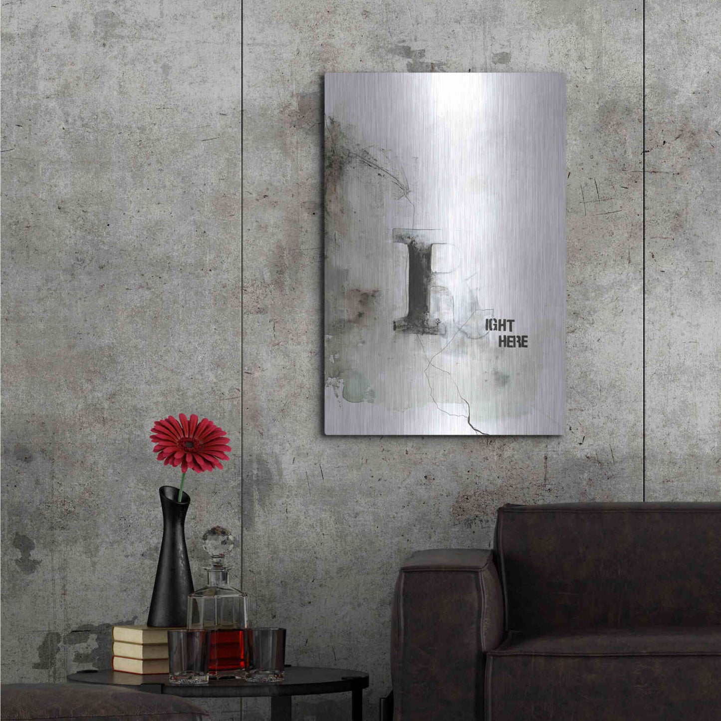 Luxe Metal Art 'Right Here' by Design Fabrikken, Metal Wall Art,24x36