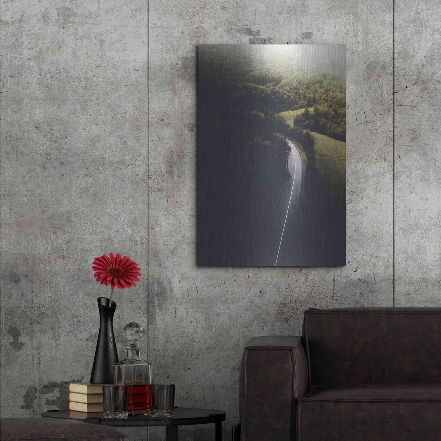 Luxe Metal Art 'Road to Darkness' by Design Fabrikken, Metal Wall Art,24x36