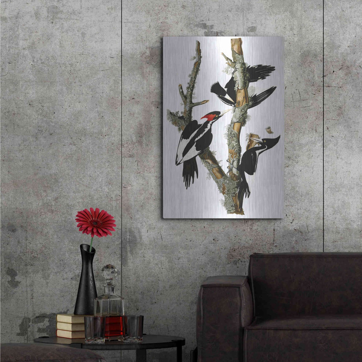 Luxe Metal Art 'Ivory-billed Woodpecker' by John James Audubon, Metal Wall Art,24x36