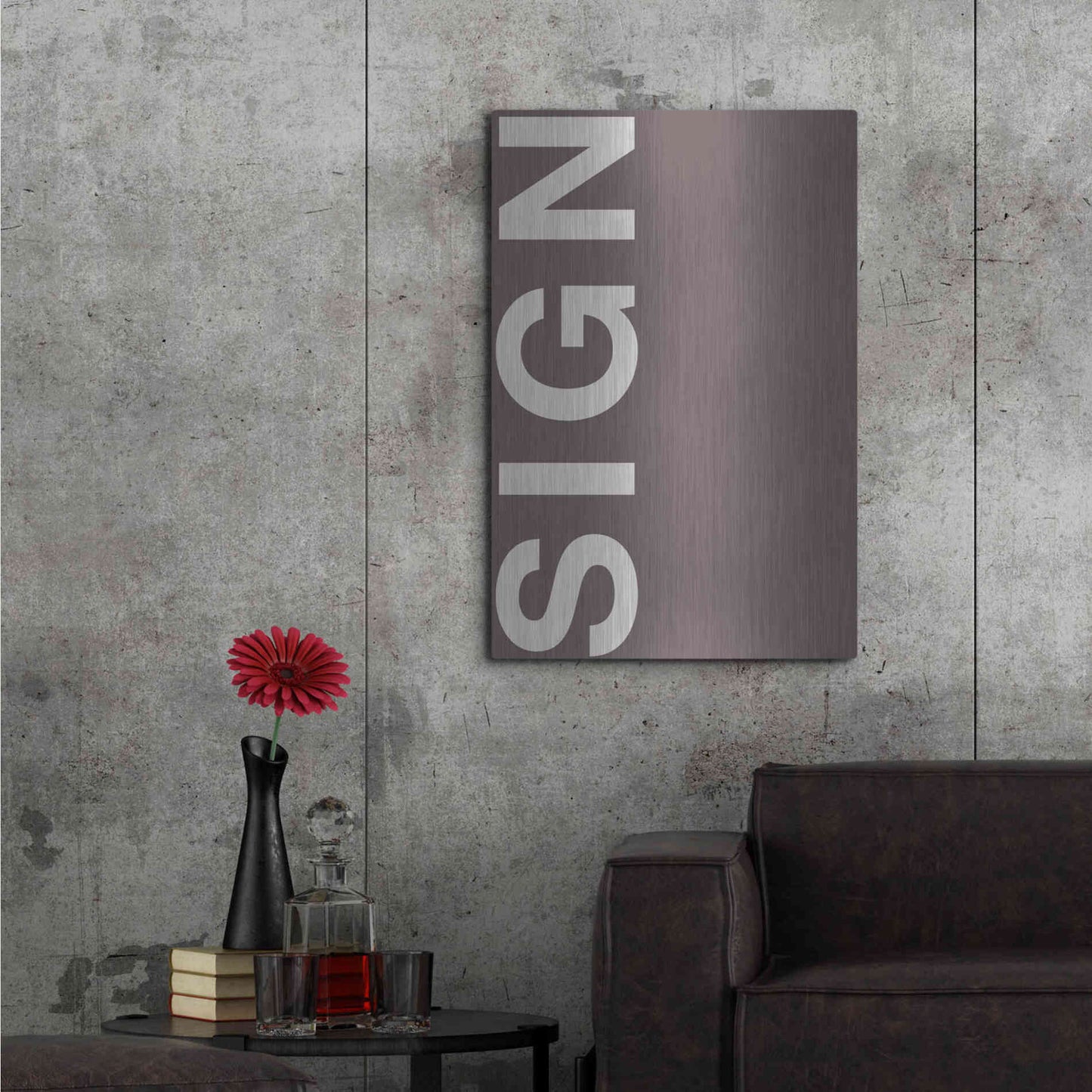Luxe Metal Art 'Sign' by Design Fabrikken, Metal Wall Art,24x36