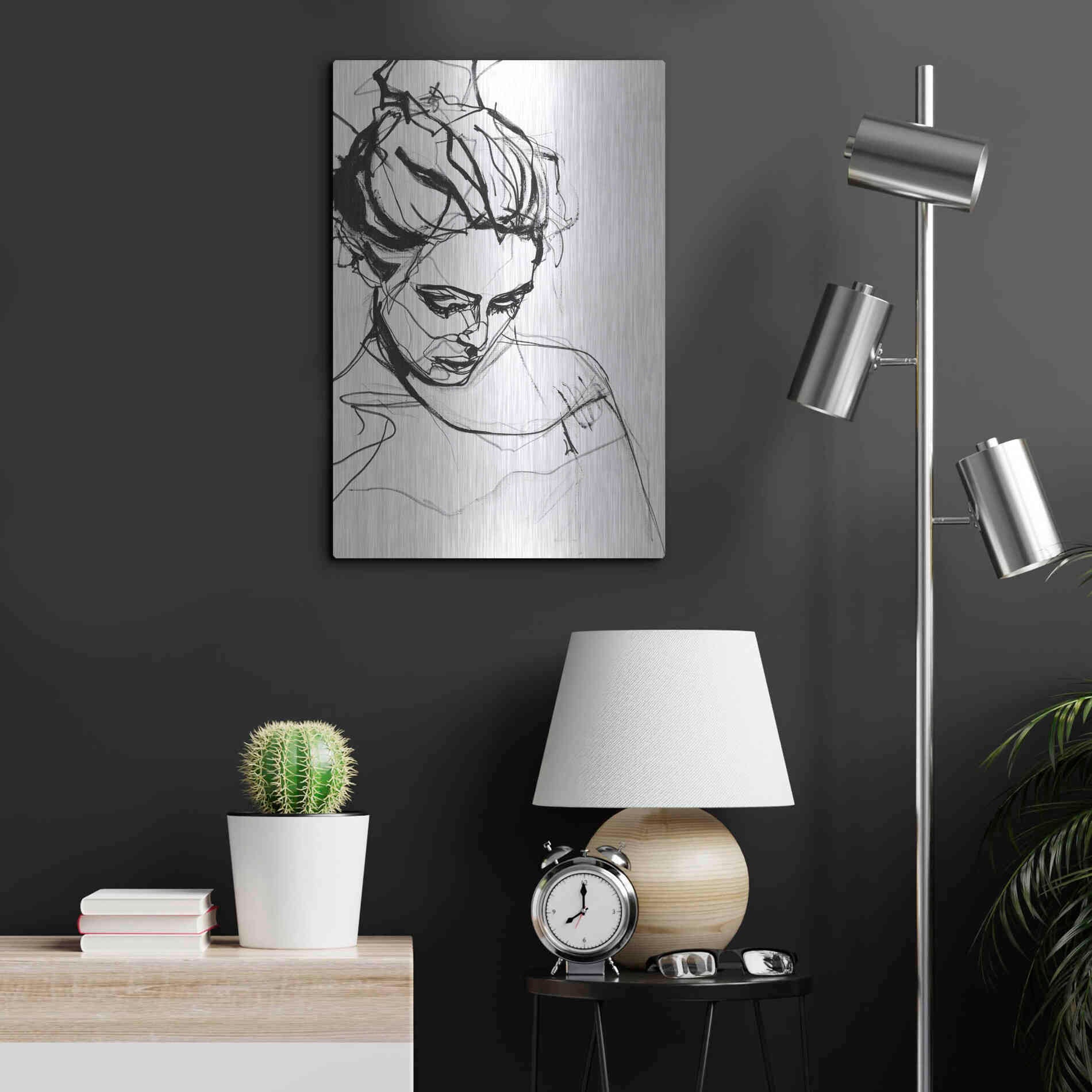 Luxe Metal Art 'Silhouette 1' by Design Fabrikken, Metal Wall Art,16x24