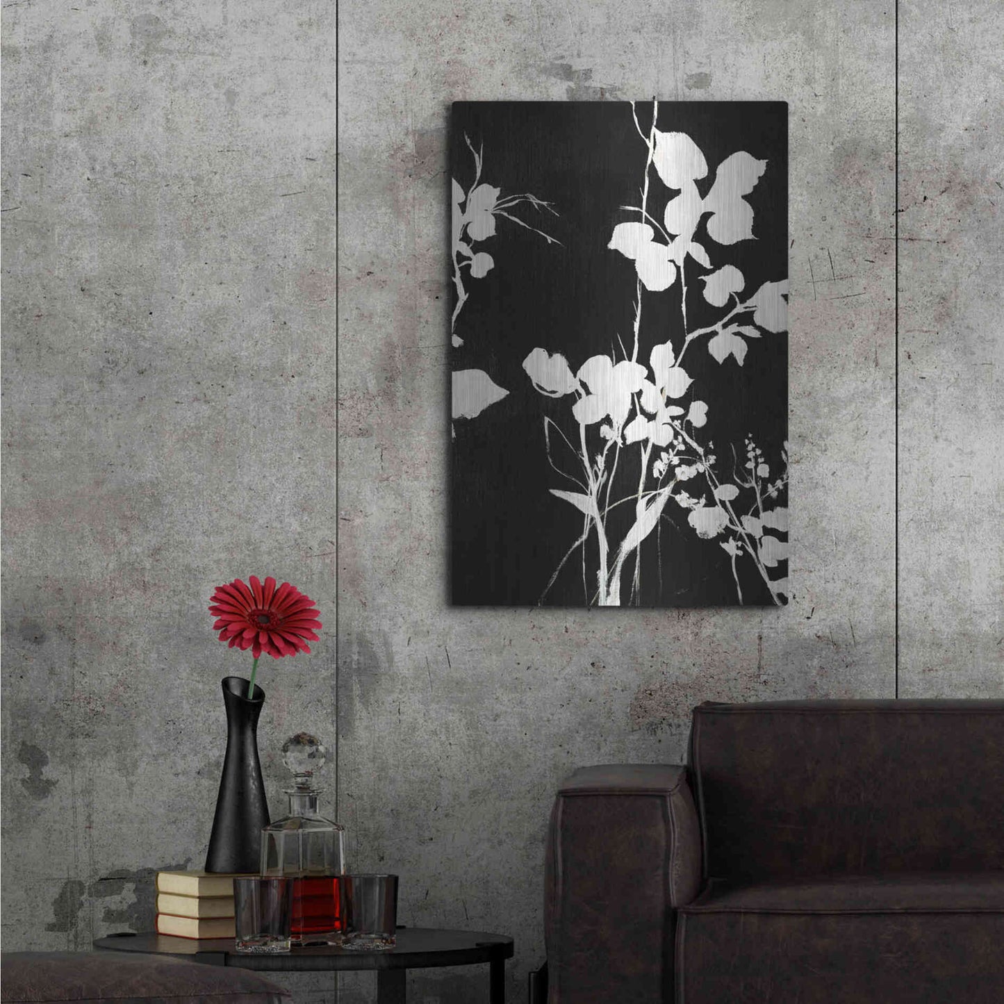 Luxe Metal Art 'Silhouette Leaves 1' by Design Fabrikken, Metal Wall Art,24x36