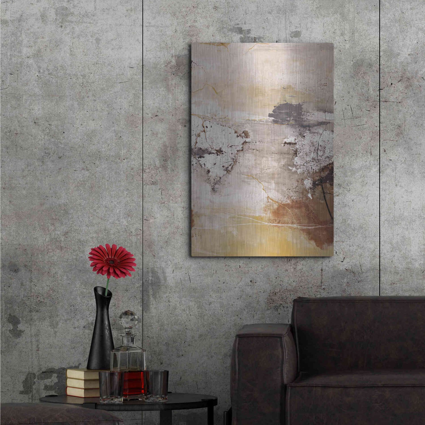 Luxe Metal Art 'Silver Space' by Design Fabrikken, Metal Wall Art,24x36