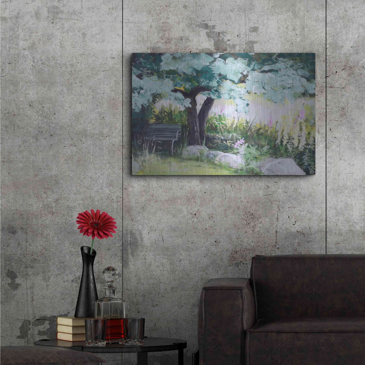 Luxe Metal Art 'Spring Field' by Design Fabrikken, Metal Wall Art,36x24