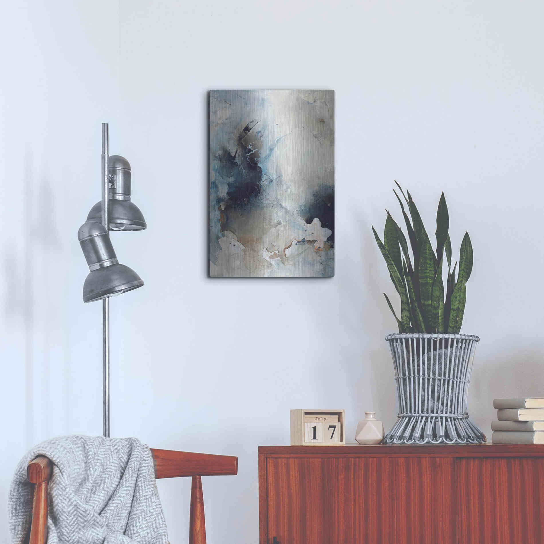 Luxe Metal Art 'Still Water 5' by Design Fabrikken, Metal Wall Art,16x24