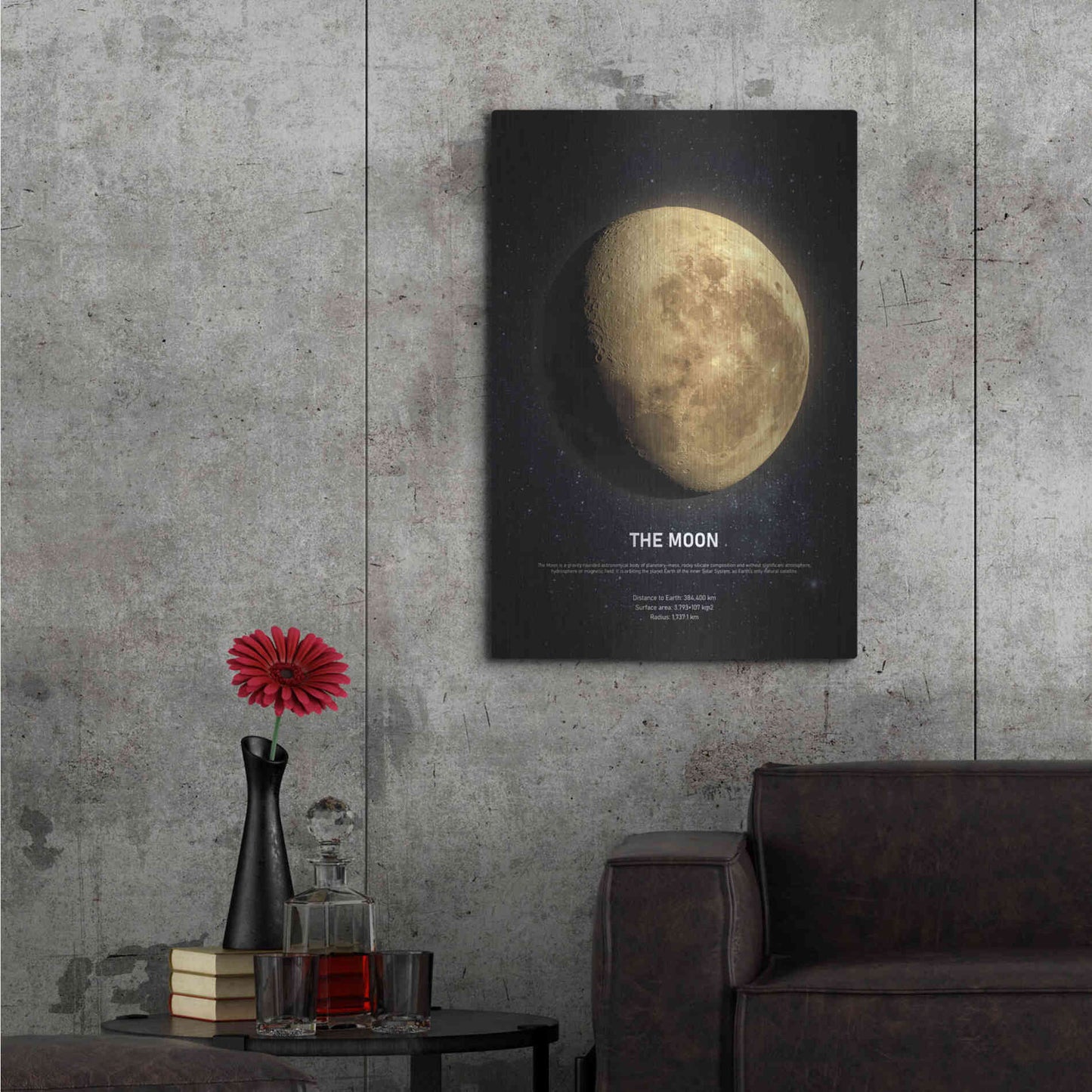 Luxe Metal Art 'The Moon 2' by Design Fabrikken, Metal Wall Art,24x36