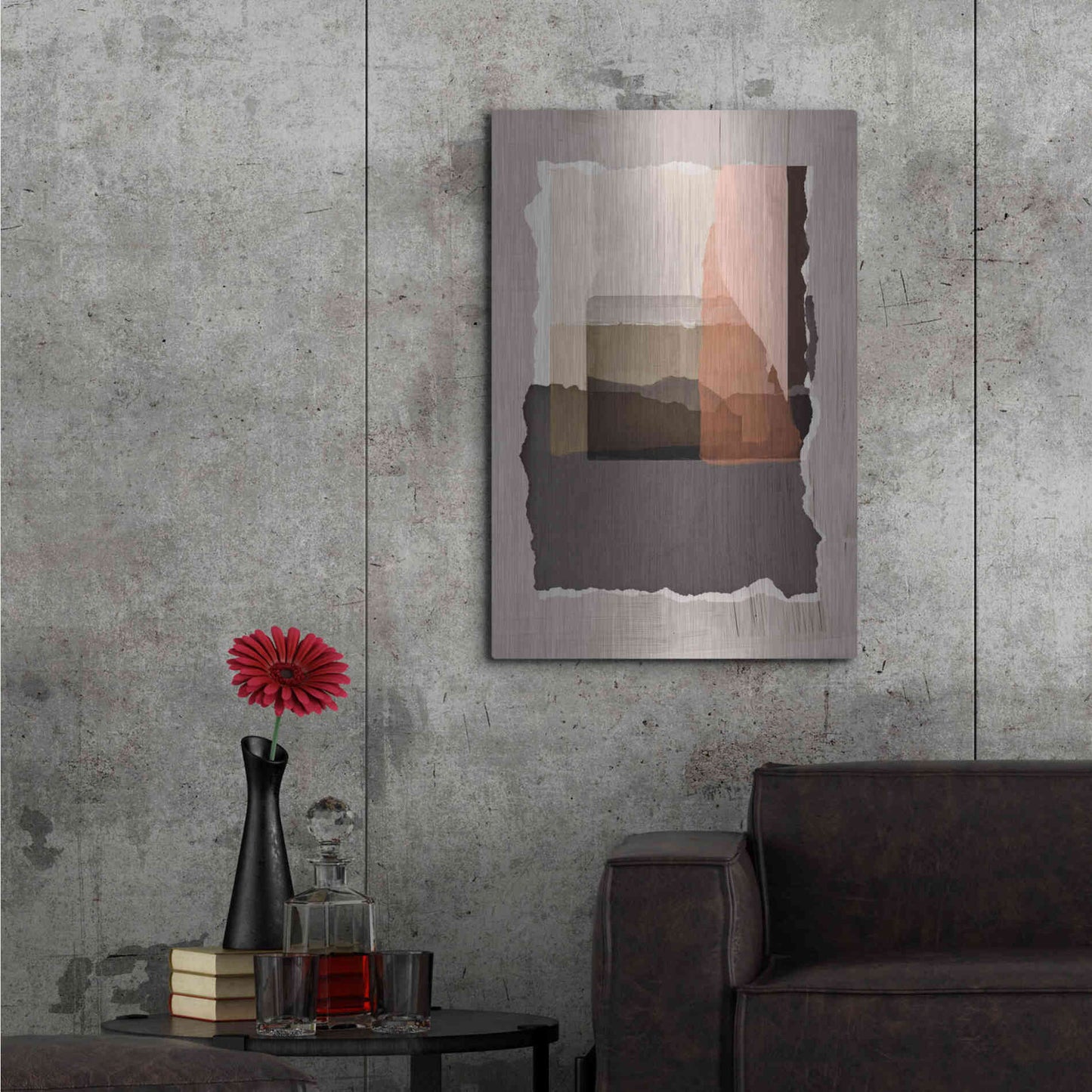 Luxe Metal Art 'Torn 1' by Design Fabrikken, Metal Wall Art,24x36