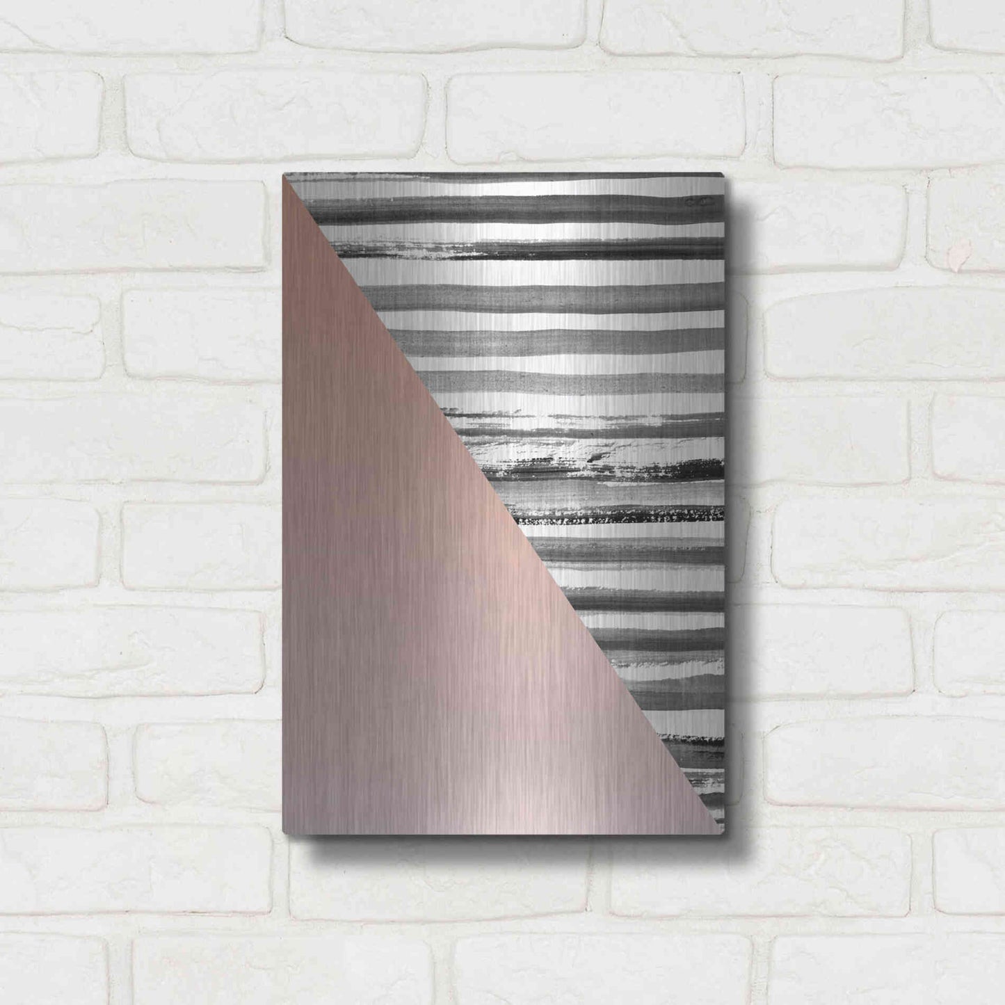 Luxe Metal Art 'Triangle 1' by Design Fabrikken, Metal Wall Art,12x16