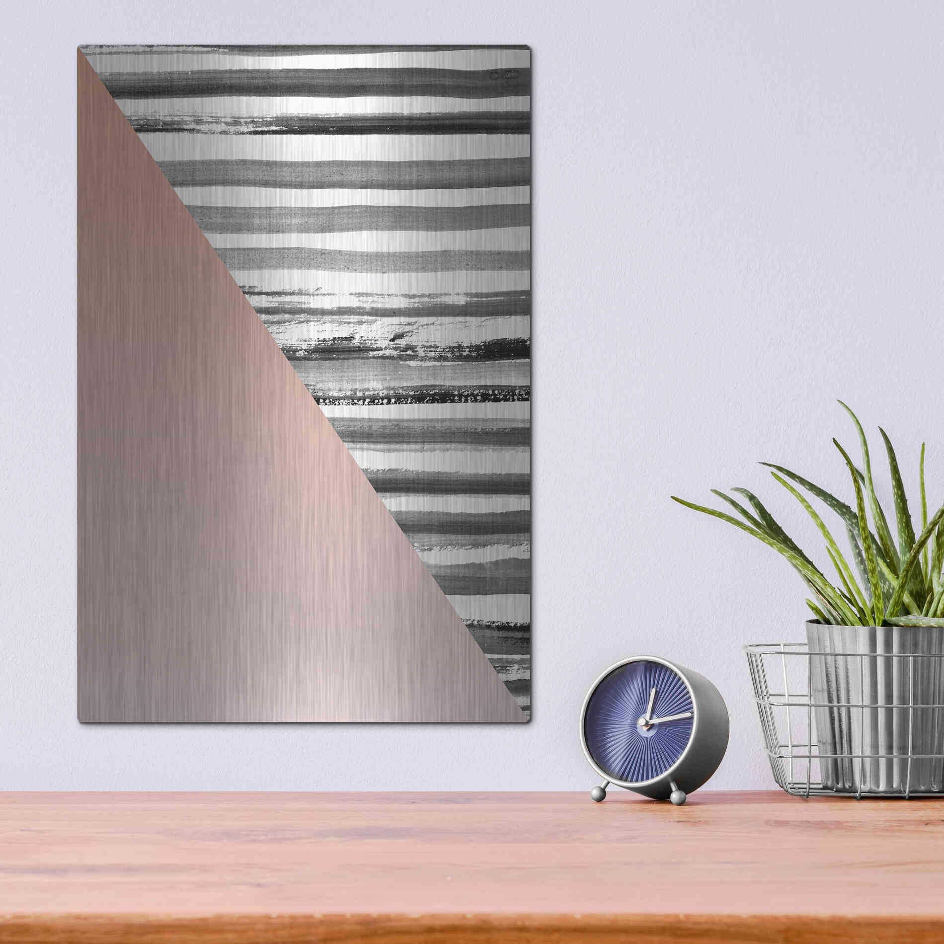 Luxe Metal Art 'Triangle 1' by Design Fabrikken, Metal Wall Art,12x16