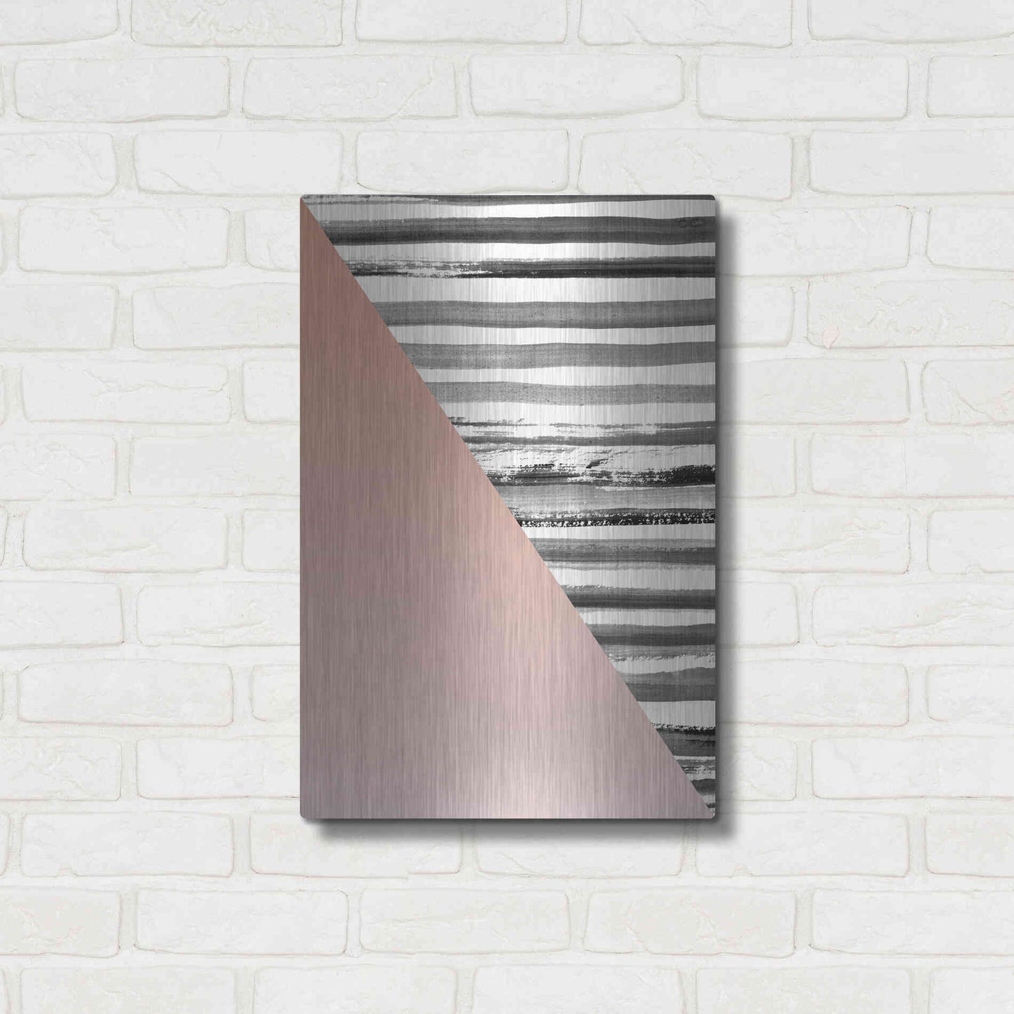 Luxe Metal Art 'Triangle 1' by Design Fabrikken, Metal Wall Art,16x24
