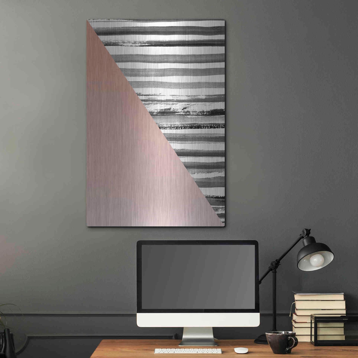 Luxe Metal Art 'Triangle 1' by Design Fabrikken, Metal Wall Art,24x36