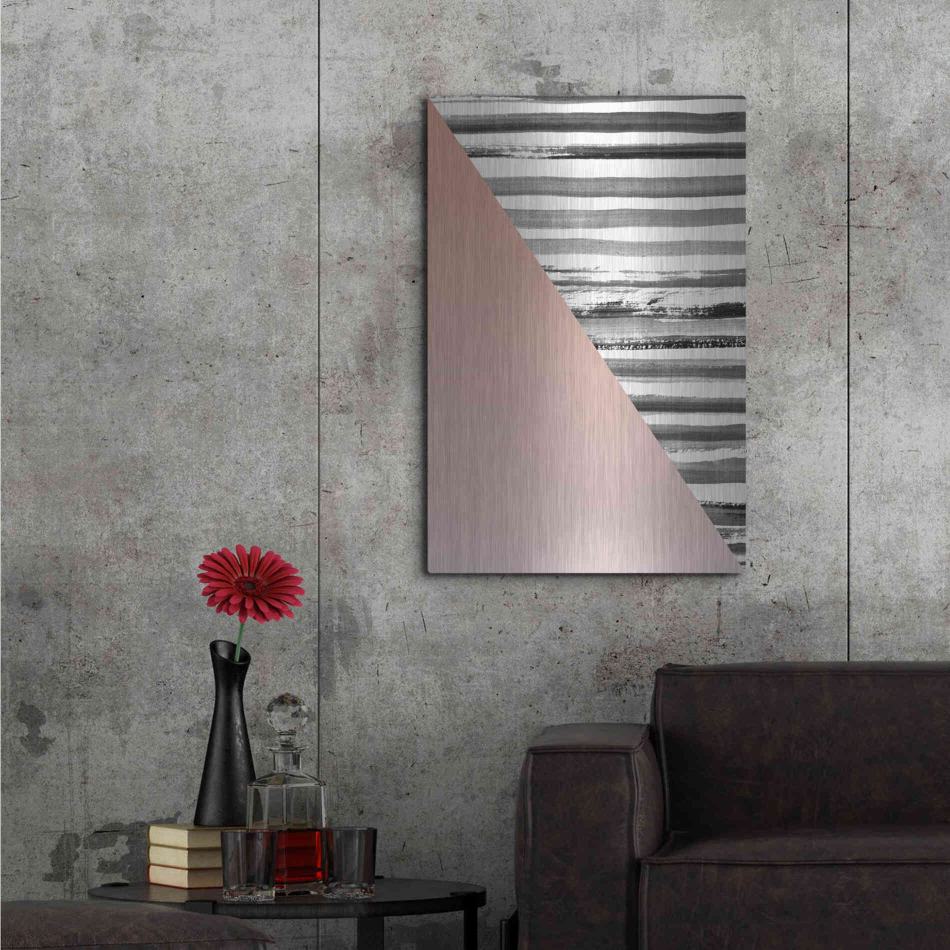 Luxe Metal Art 'Triangle 1' by Design Fabrikken, Metal Wall Art,24x36
