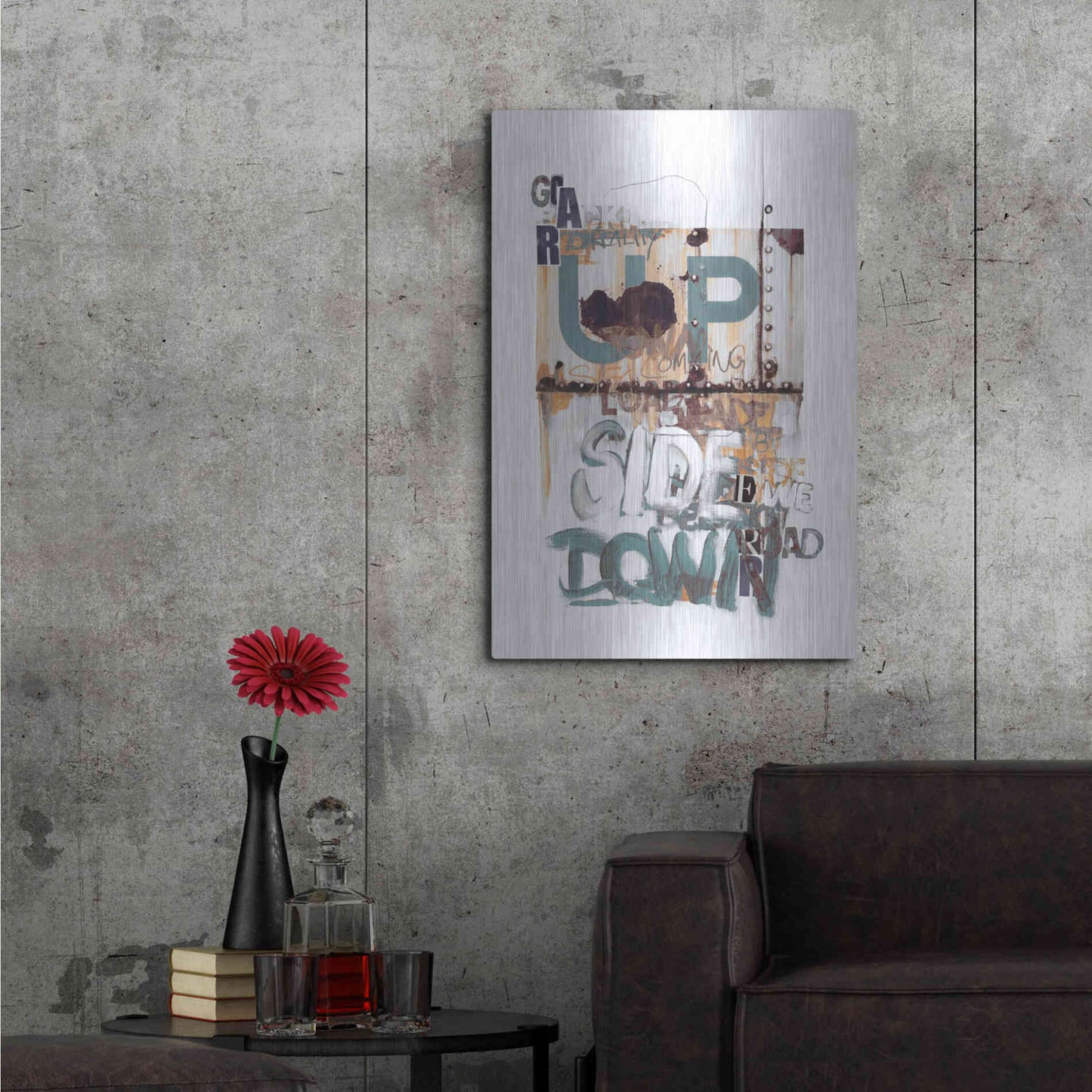 Luxe Metal Art 'Up Side Down 2' by Design Fabrikken, Metal Wall Art,24x36