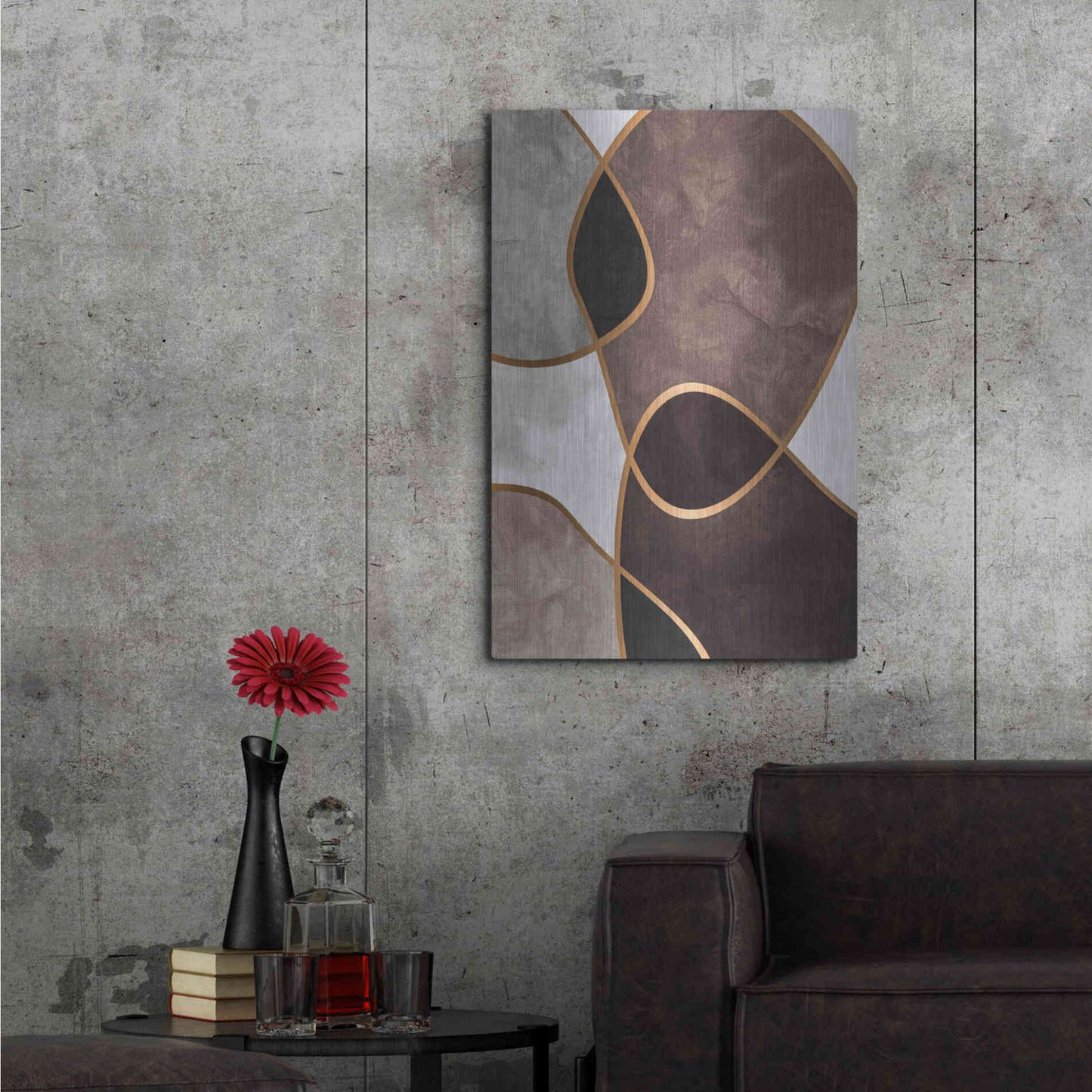Luxe Metal Art 'Velvet Shapes 3' by Design Fabrikken, Metal Wall Art,24x36