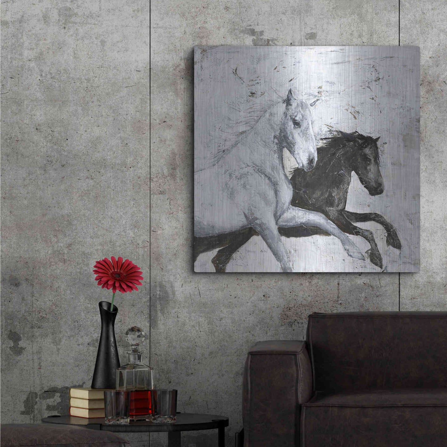 Luxe Metal Art 'Wild Horse 2' by Design Fabrikken, Metal Wall Art,36x36