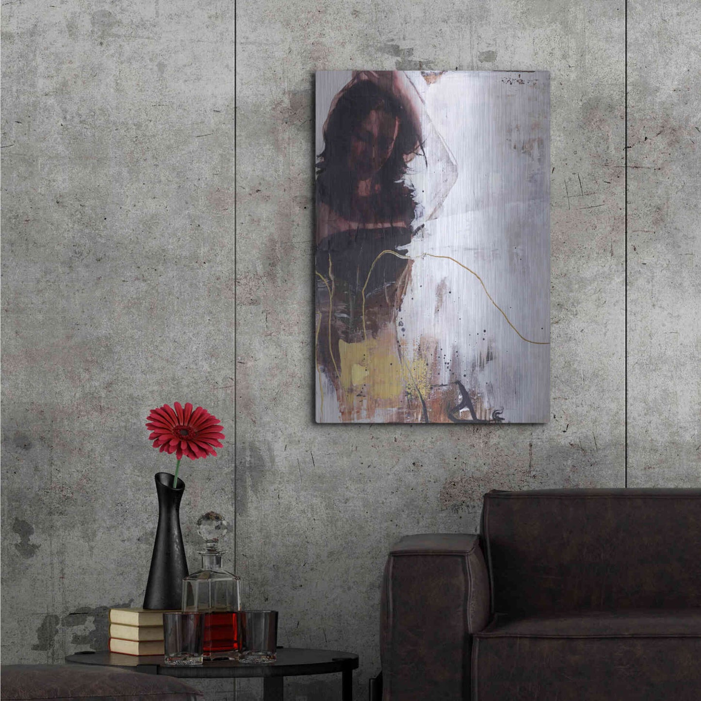 Luxe Metal Art 'Yellow Era 1' by Design Fabrikken, Metal Wall Art,24x36