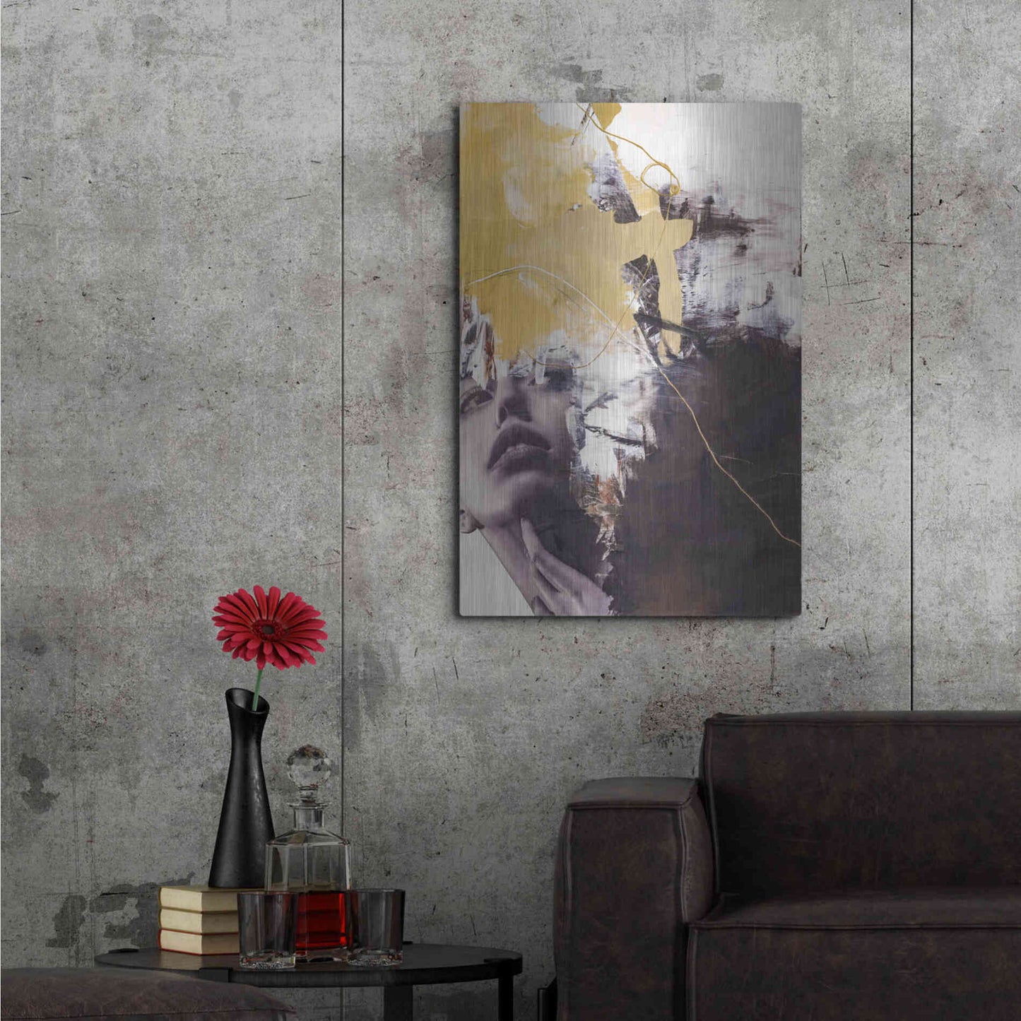 Luxe Metal Art 'Yellow Era 2' by Design Fabrikken, Metal Wall Art,24x36