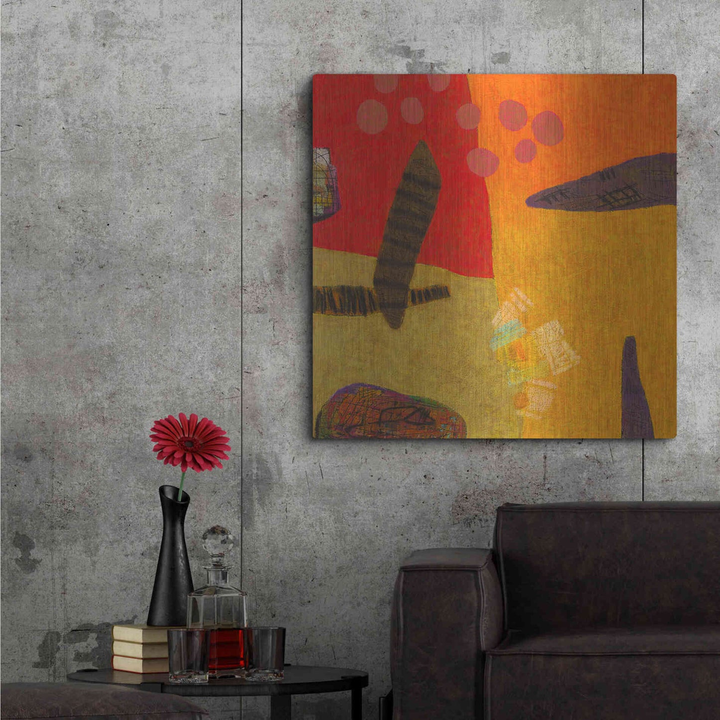 Luxe Metal Art 'Conversations in the Abstract 29' by Downs, Metal Wall Art,36x36