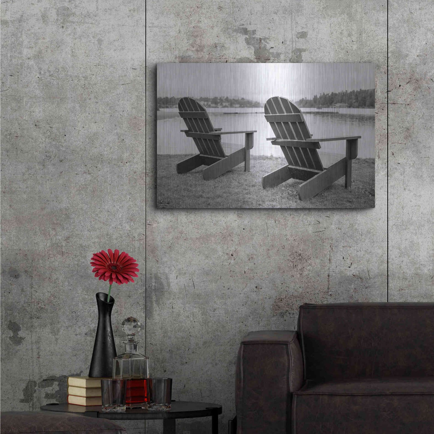 Luxe Metal Art 'Relaxing at the Lake' by Edward M. Fielding, Metal Wall Art,36x24