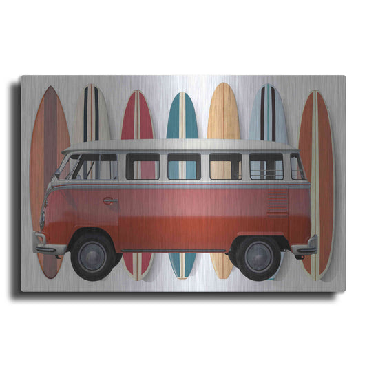 Luxe Metal Art 'Surfer Van' by Edward M. Fielding, Metal Wall Art