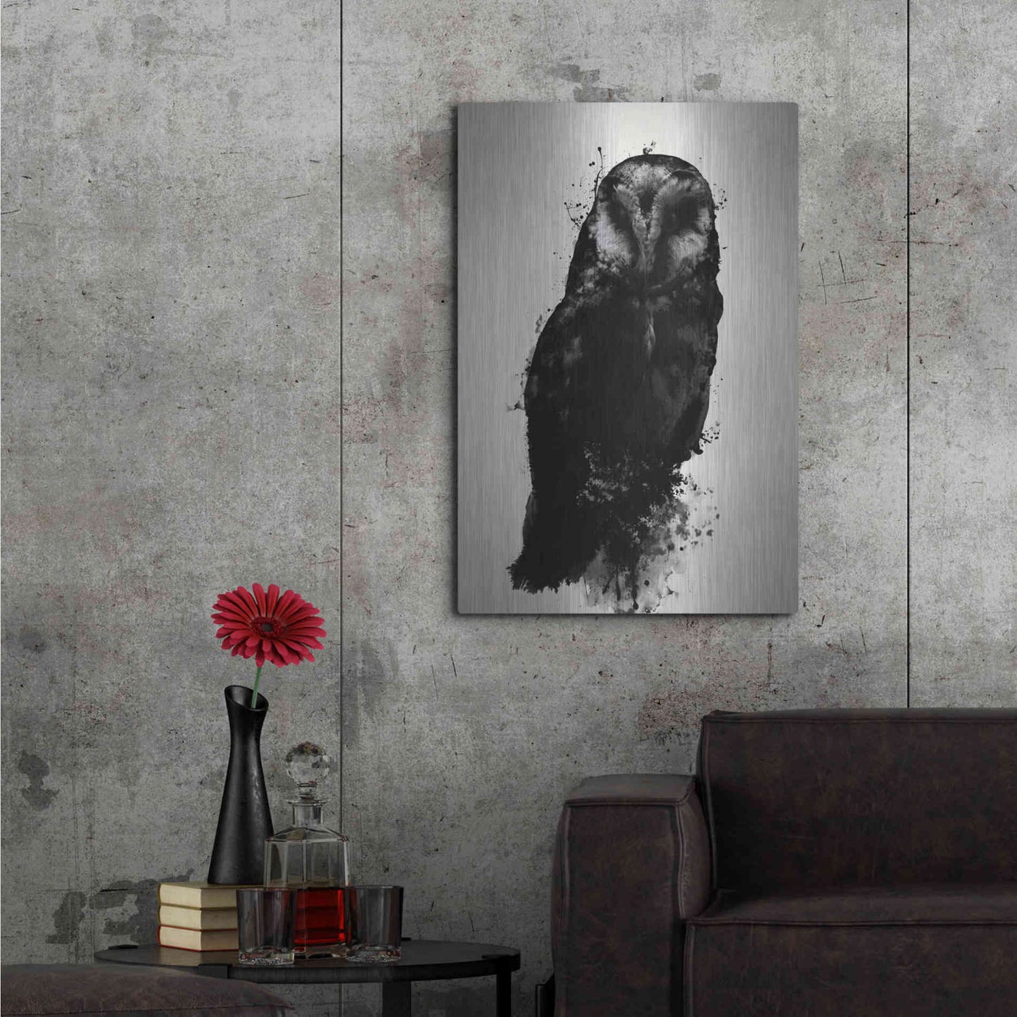 Luxe Metal Art 'The Owl' by Nicklas Gustafsson, Metal Wall Art,24x36