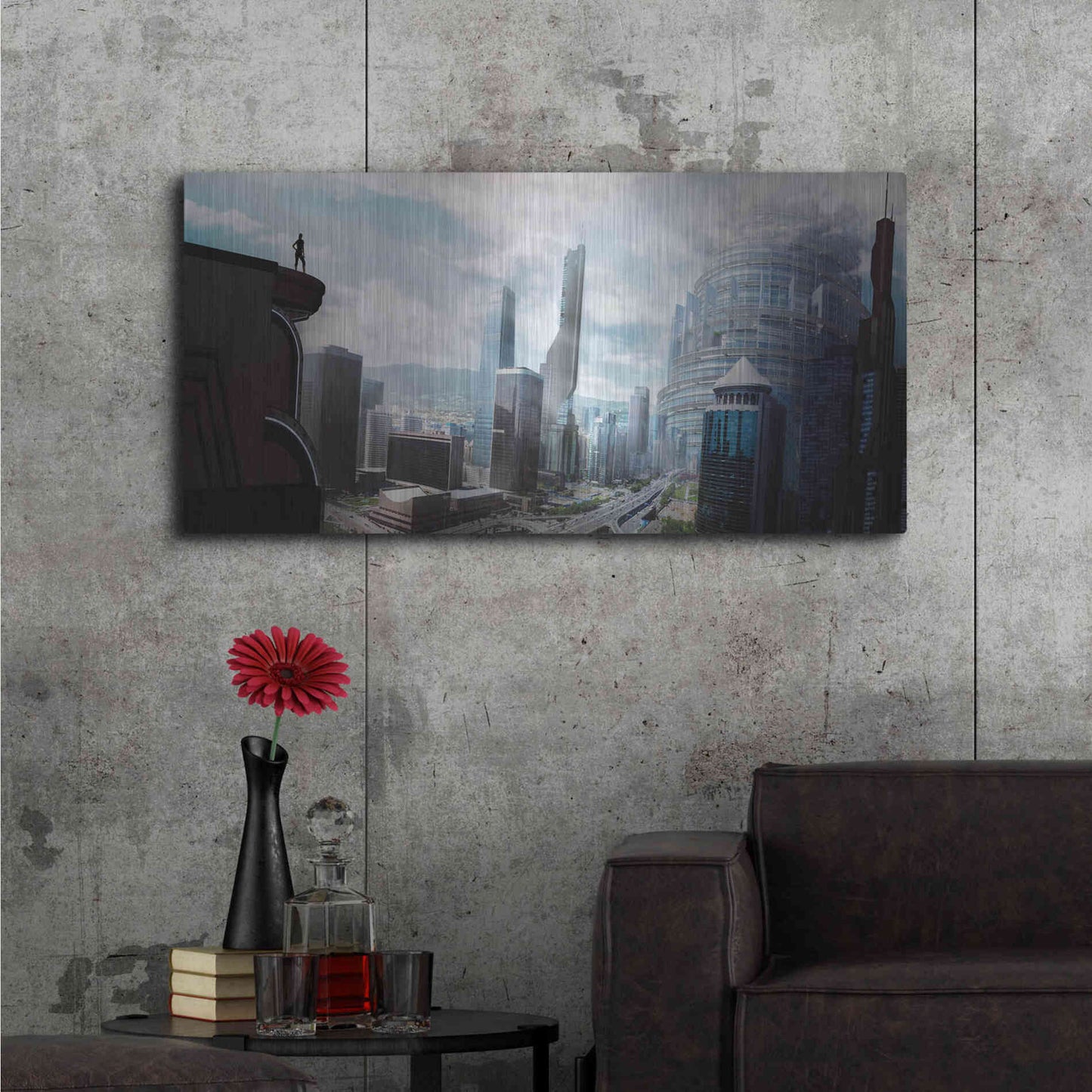Luxe Metal Art 'The Future' by Jonathan Lam, Metal Wall Art,48x24