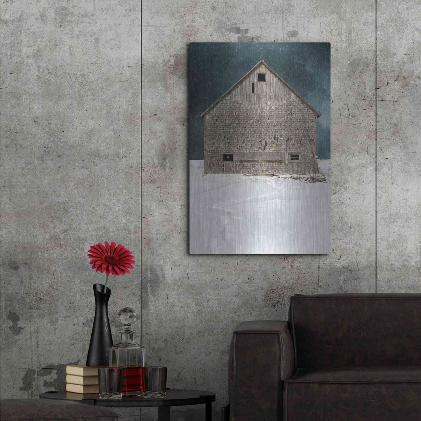 Luxe Metal Art 'Old Barn' by Edward M. Fielding, Metal Wall Art,24x36