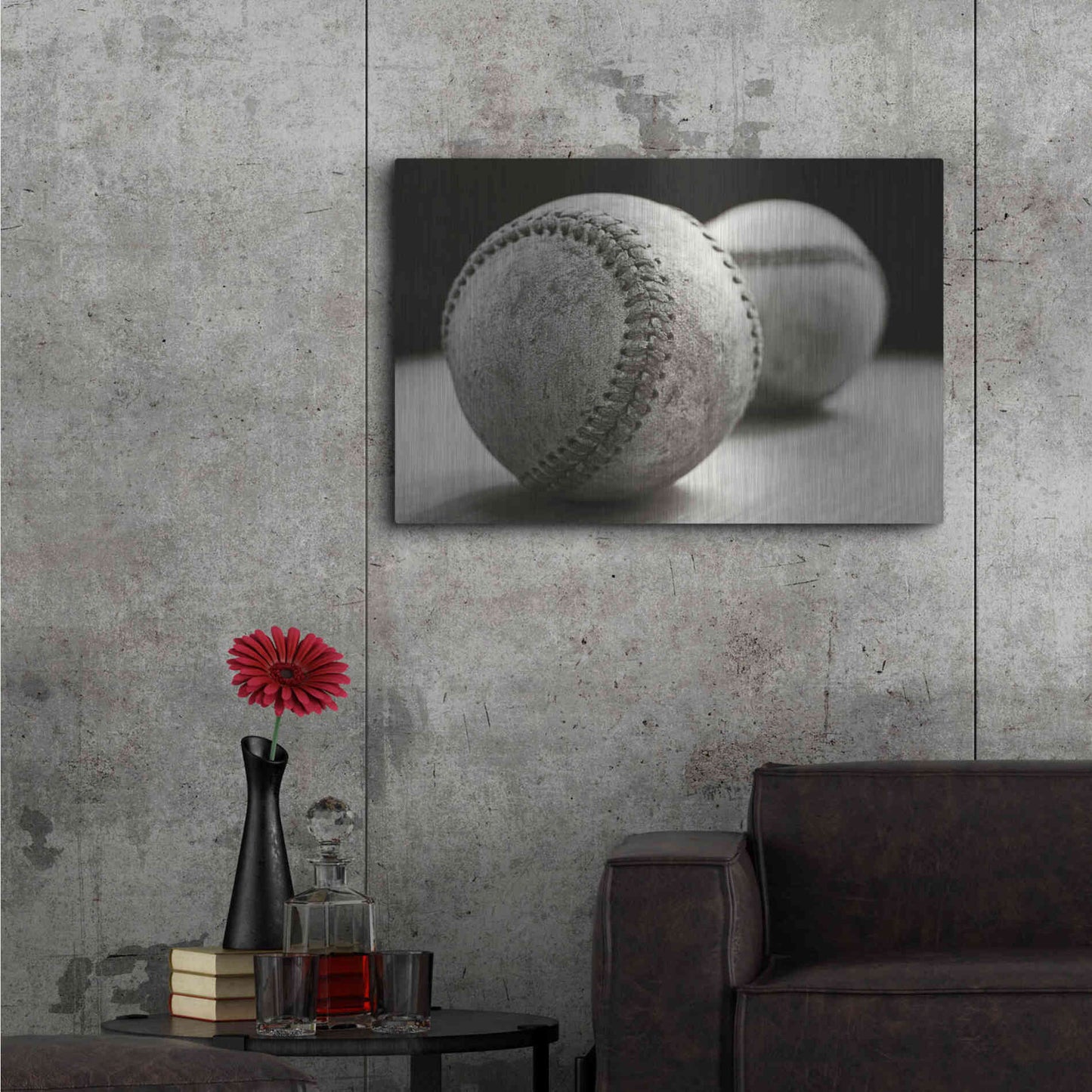 Luxe Metal Art 'Old Baseballs' by Edward M. Fielding, Metal Wall Art,36x24