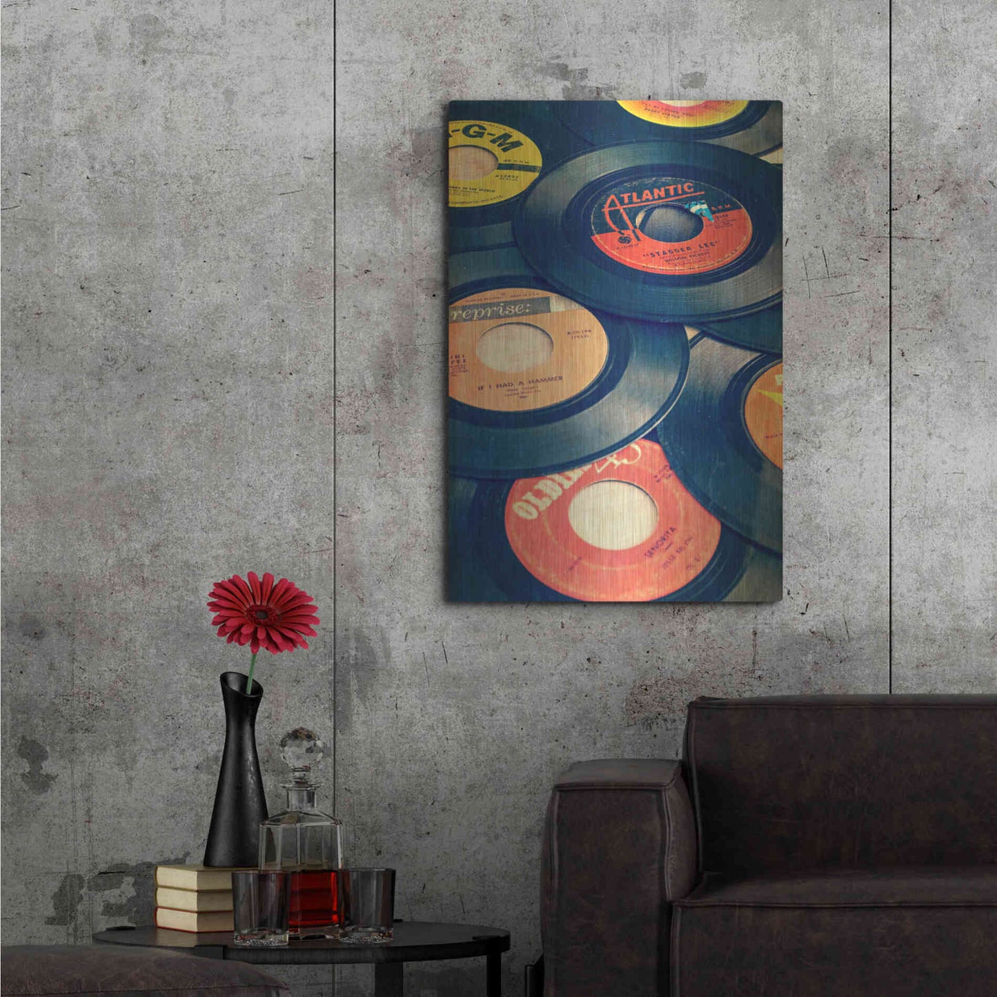 Luxe Metal Art 'Old Records' by Edward M. Fielding, Metal Wall Art,24x36