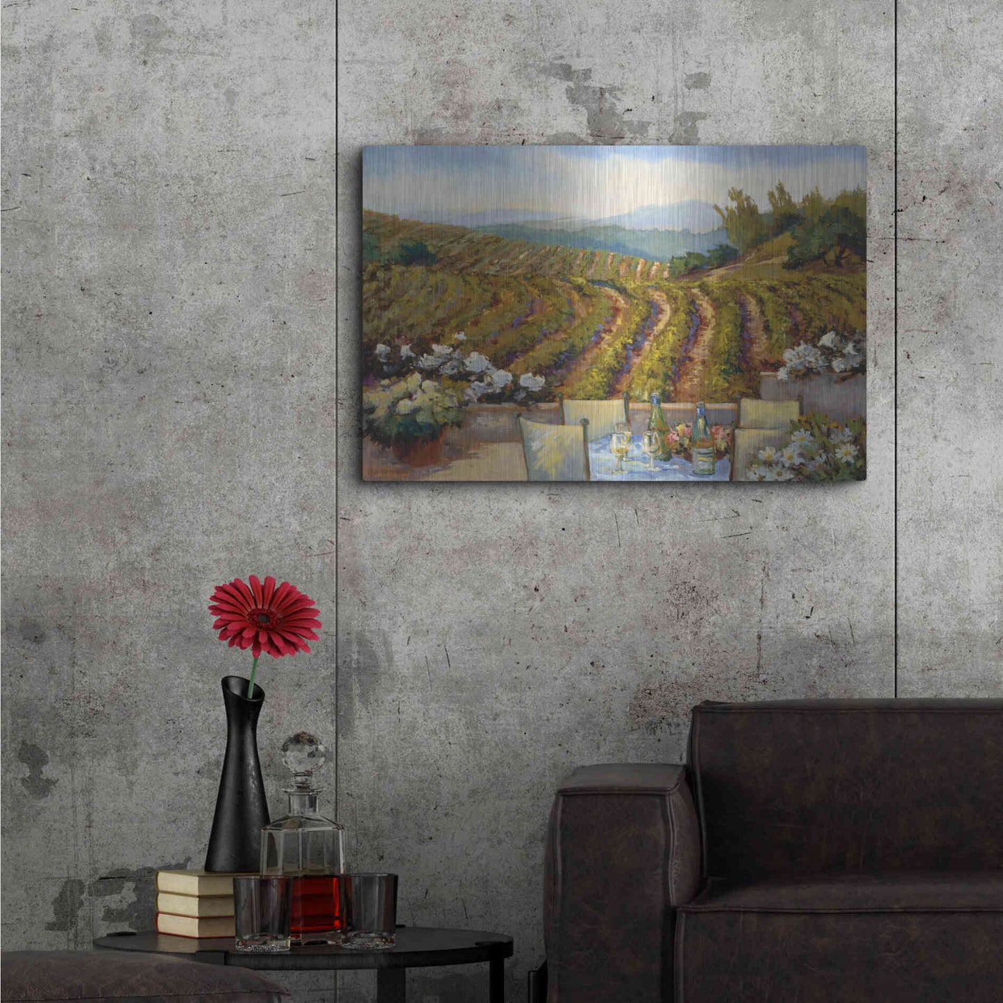 Luxe Metal Art 'Vineyards to Mount St. Helena' by Ellie Freudenstein, Metal Wall Art,36x24