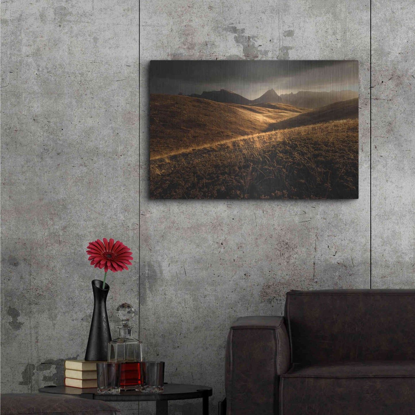 Luxe Metal Art 'Last Autumn Light' by Enrico Fossati, Metal Wall Art,36x24