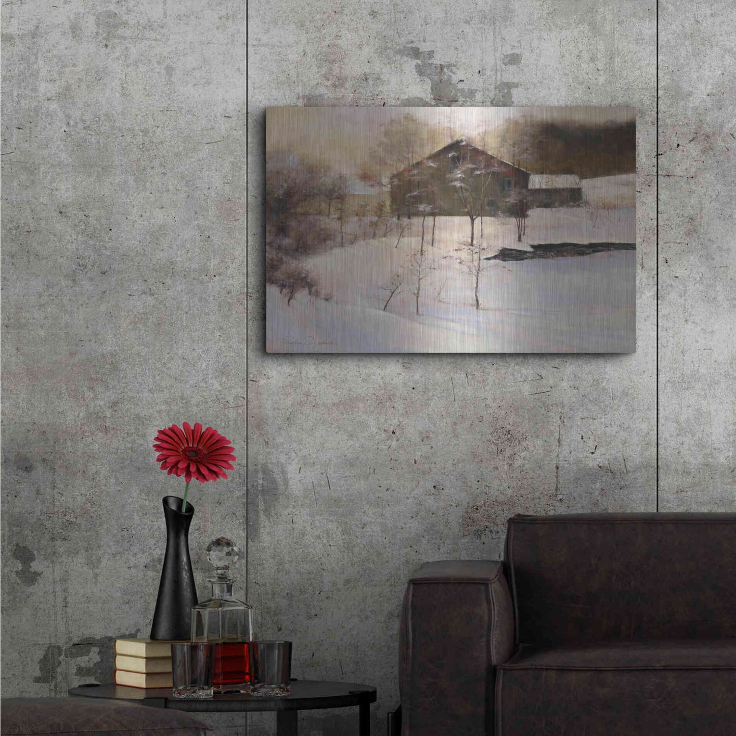 Luxe Metal Art 'Winter Peace' by Esther Engelman, Metal Wall Art,36x24
