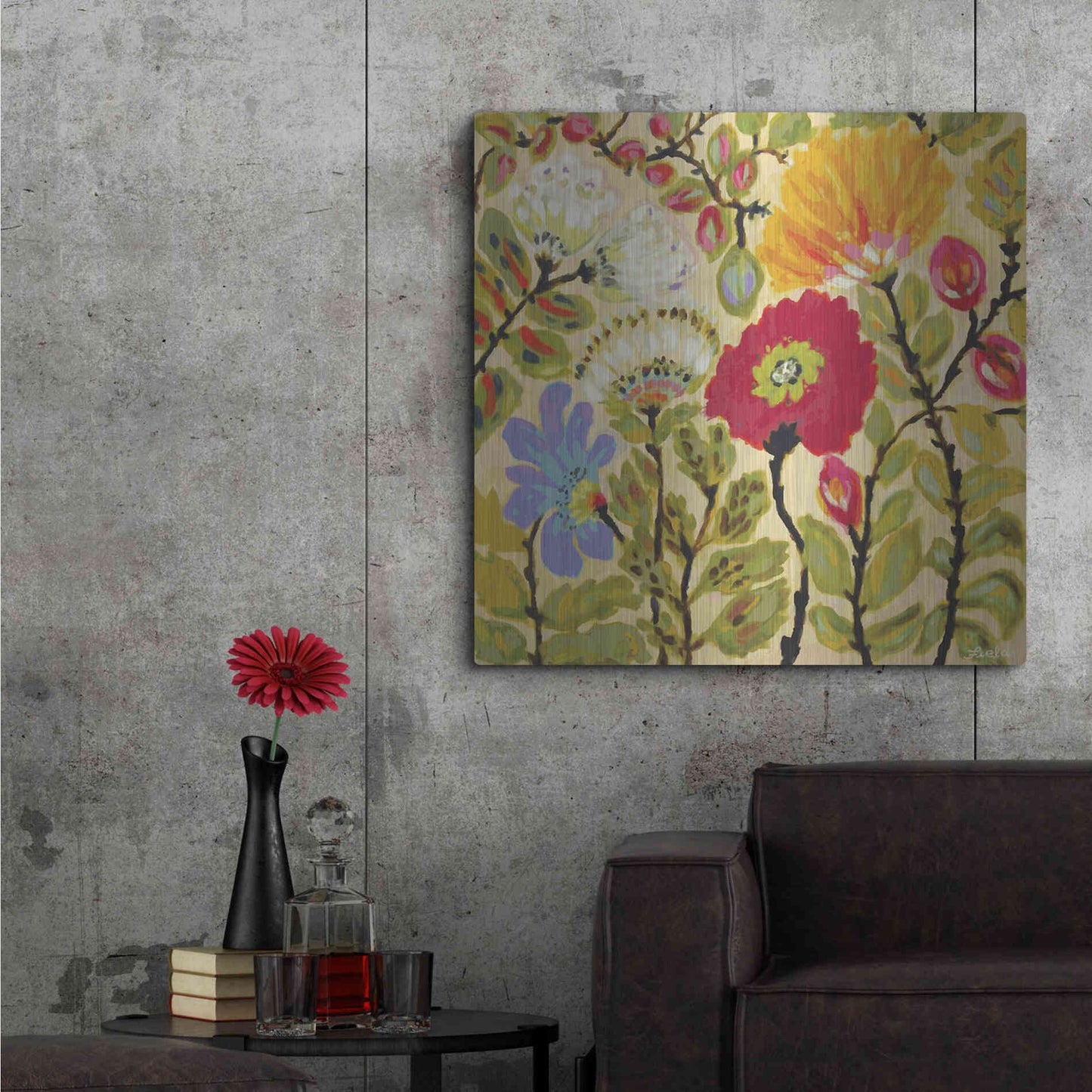 Luxe Metal Art 'Autumn Fresh Garden' by Karen Fields, Metal Wall Art,36x36