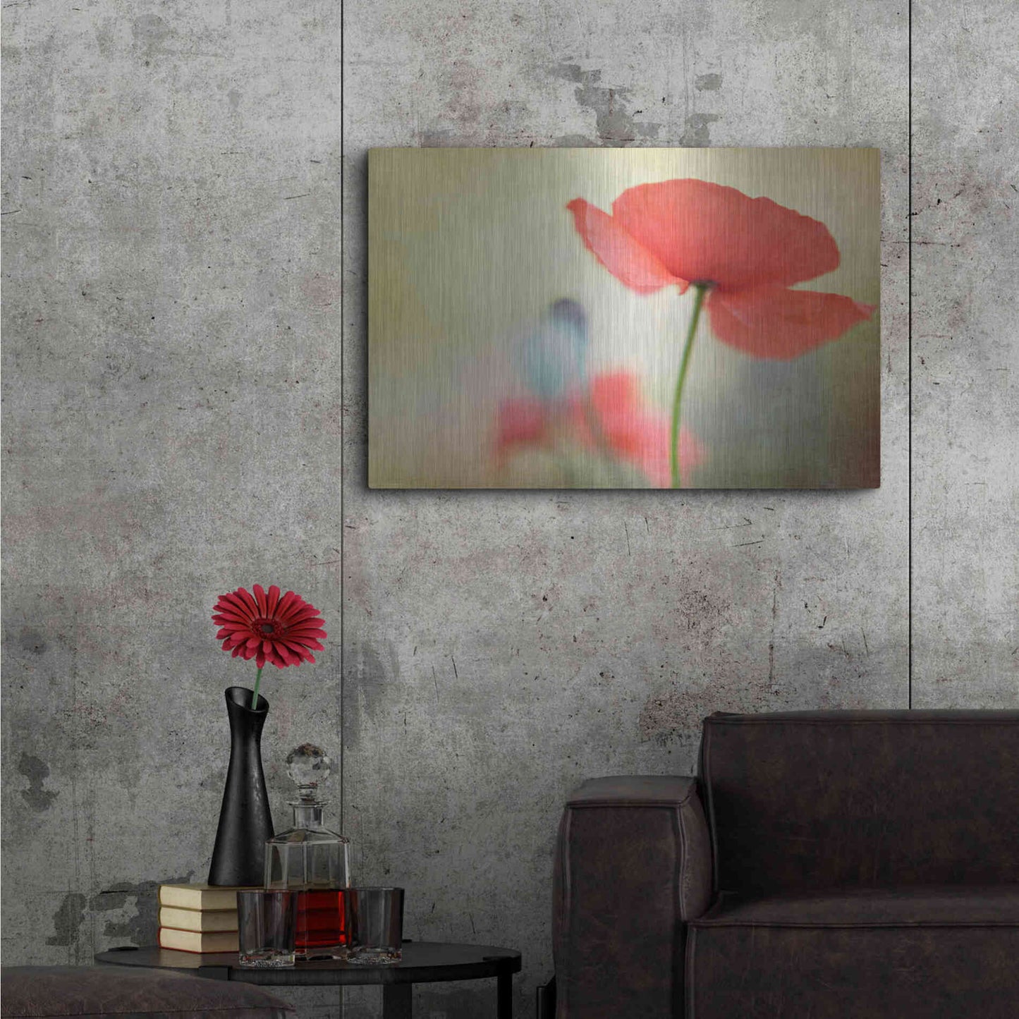 Luxe Metal Art 'Poppy' by Kim Fearheiley, Metal Wall Art,36x24