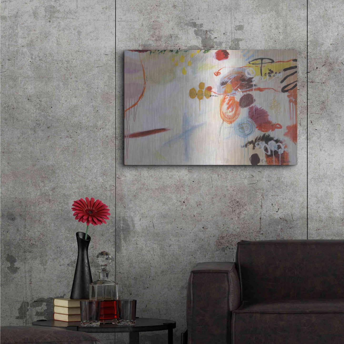 Luxe Metal Art 'Catching Bubbles' by Kyoko Fischer, Metal Wall Art,36x24