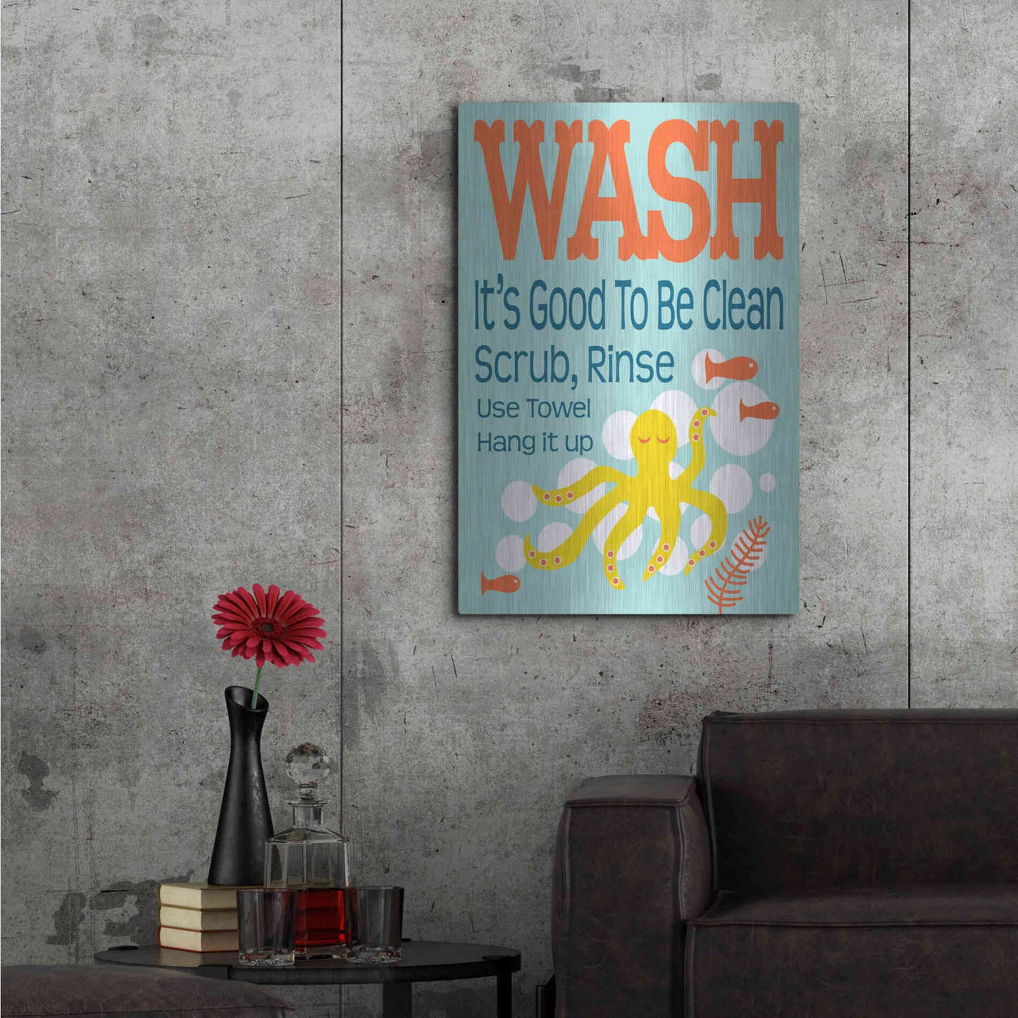 Luxe Metal Art 'Ocean Bubble Friends 4' by Leslie Fuqua, Metal Wall Art,24x36