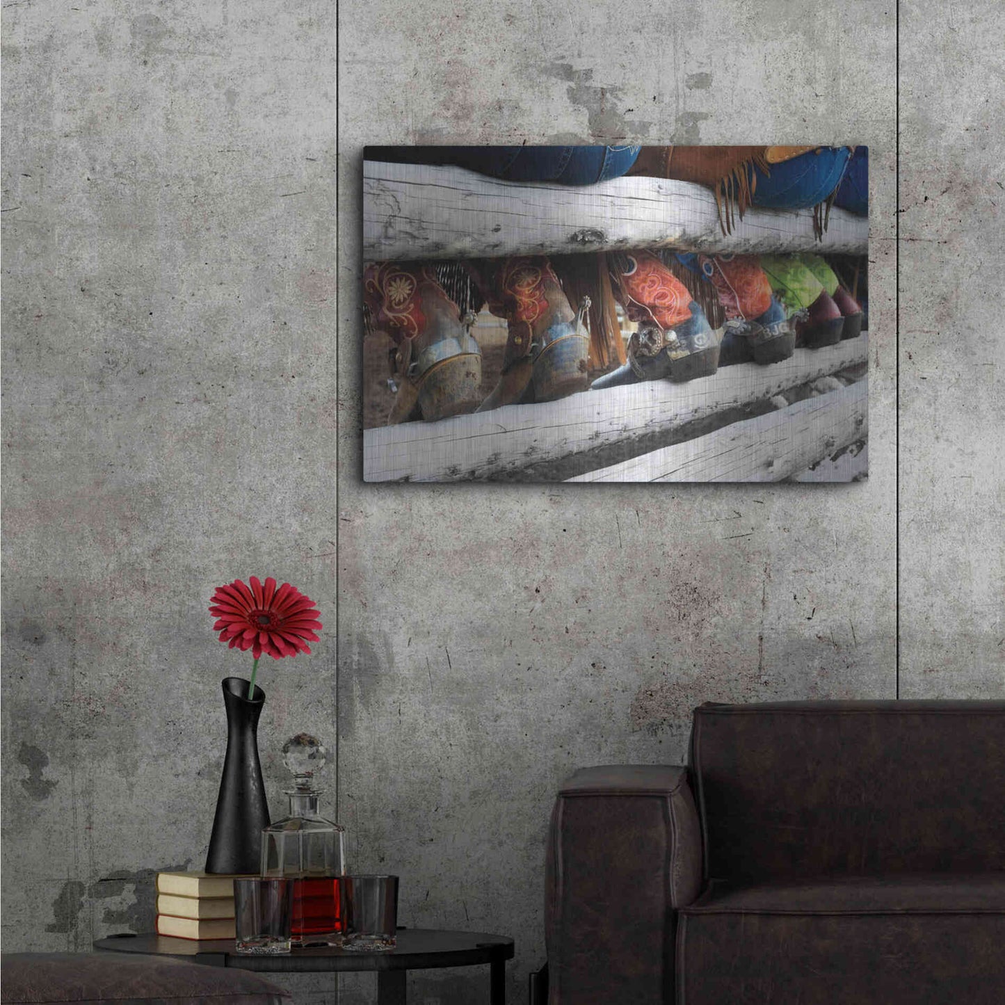 Luxe Metal Art 'Boots & Spurs' by Lisa Dearing, Metal Wall Art,36x24