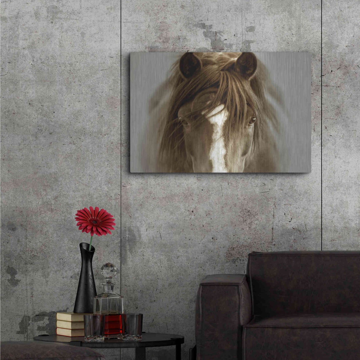 Luxe Metal Art 'Ghost Horse' by Lisa Dearing, Metal Wall Art,36x24