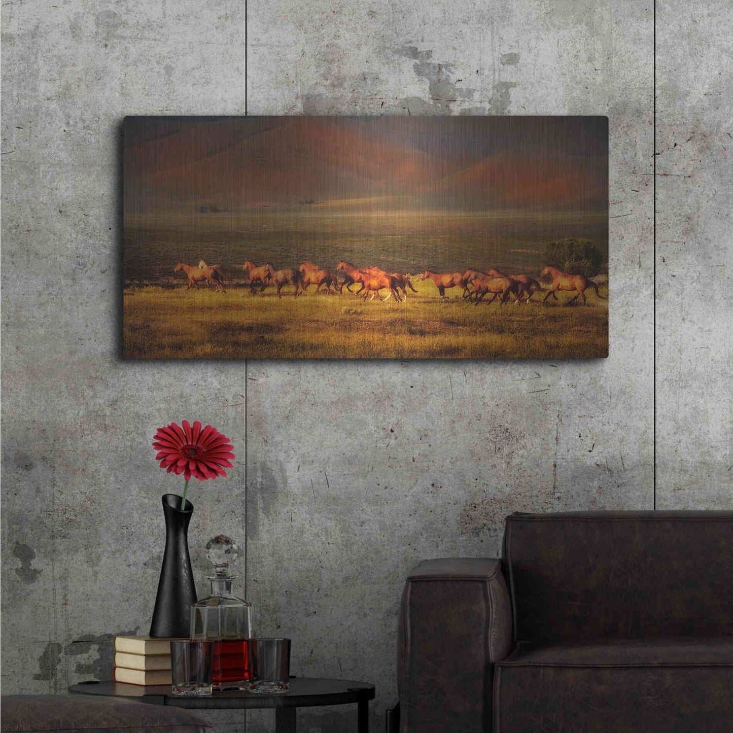 Luxe Metal Art 'Montana Dreaming' by Lisa Dearing, Metal Wall Art,48x24