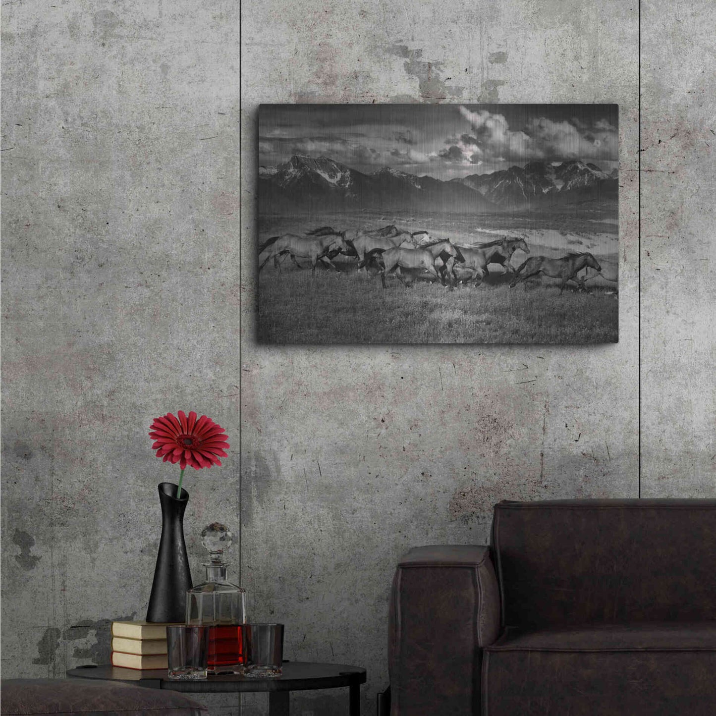 Luxe Metal Art 'Mountain Range Mavericks' by Lisa Dearing, Metal Wall Art,36x24