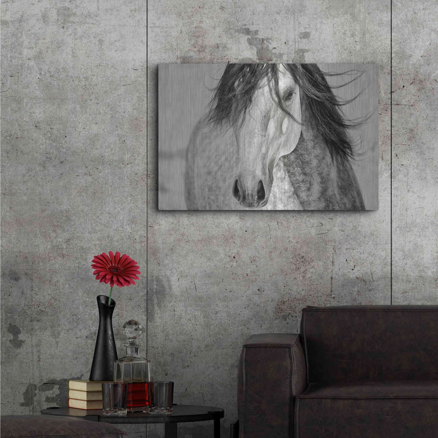 Luxe Metal Art 'My Beautiful Mane' by Lisa Dearing, Metal Wall Art,36x24