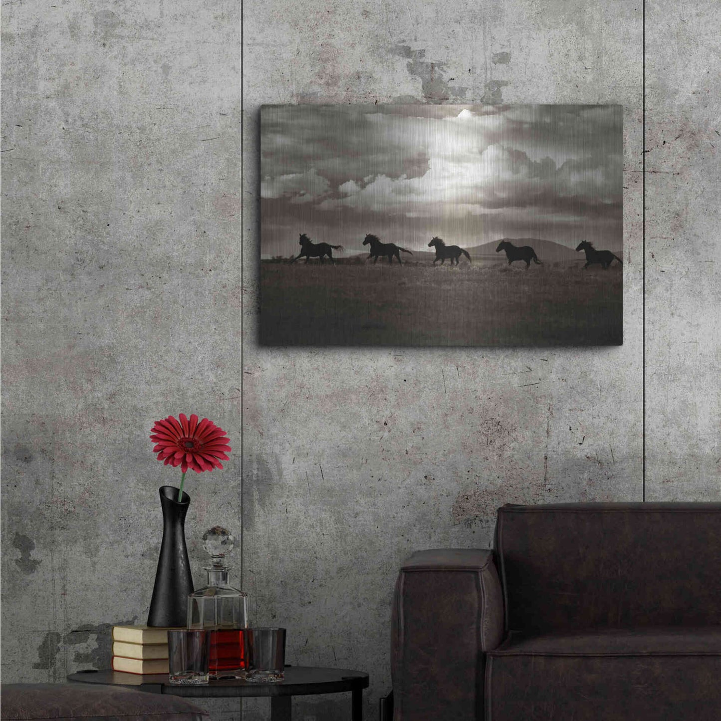 Luxe Metal Art 'Racing the Clouds' by Lisa Dearing, Metal Wall Art,36x24