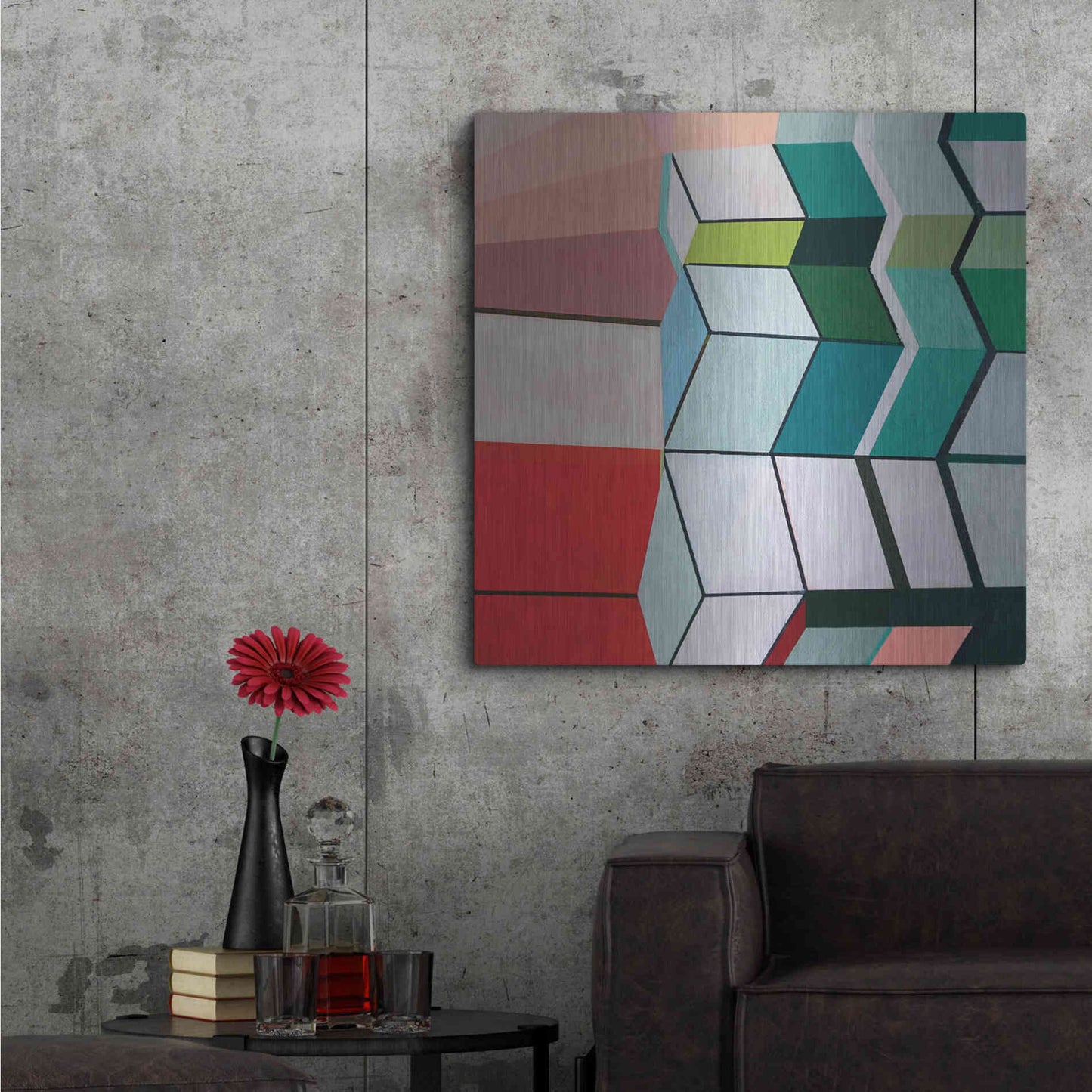 Luxe Metal Art 'Angles No. 3' by Naomi Taitz Duffy, Metal Wall Art,36x36
