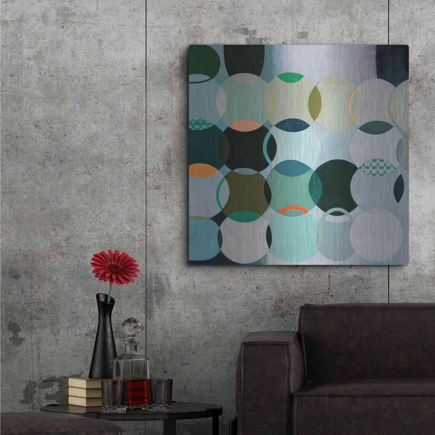 Luxe Metal Art 'Circles No. 2' by Naomi Taitz Duffy, Metal Wall Art,36x36