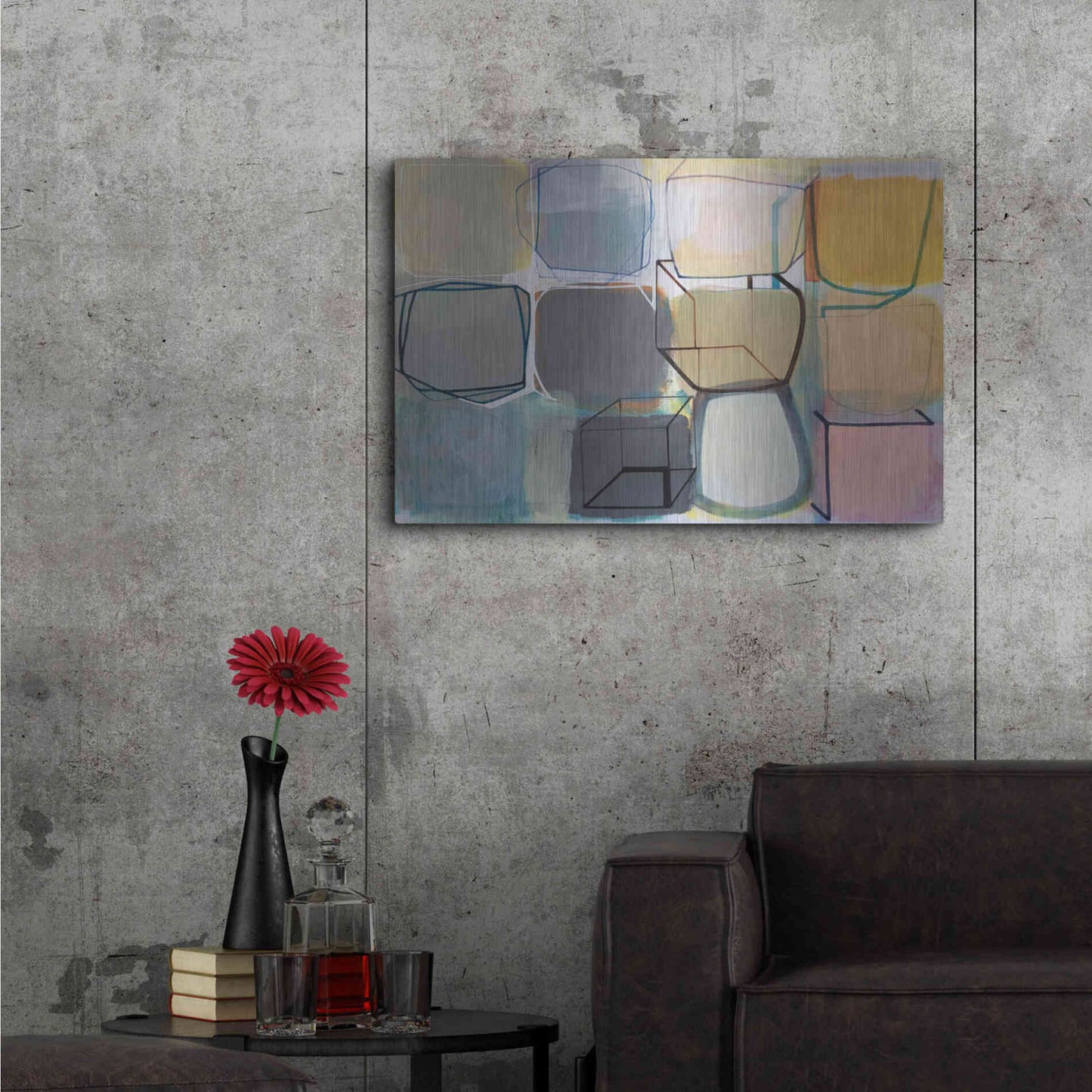 Luxe Metal Art 'Paper Abstract 2' by Naomi Taitz Duffy, Metal Wall Art,36x24